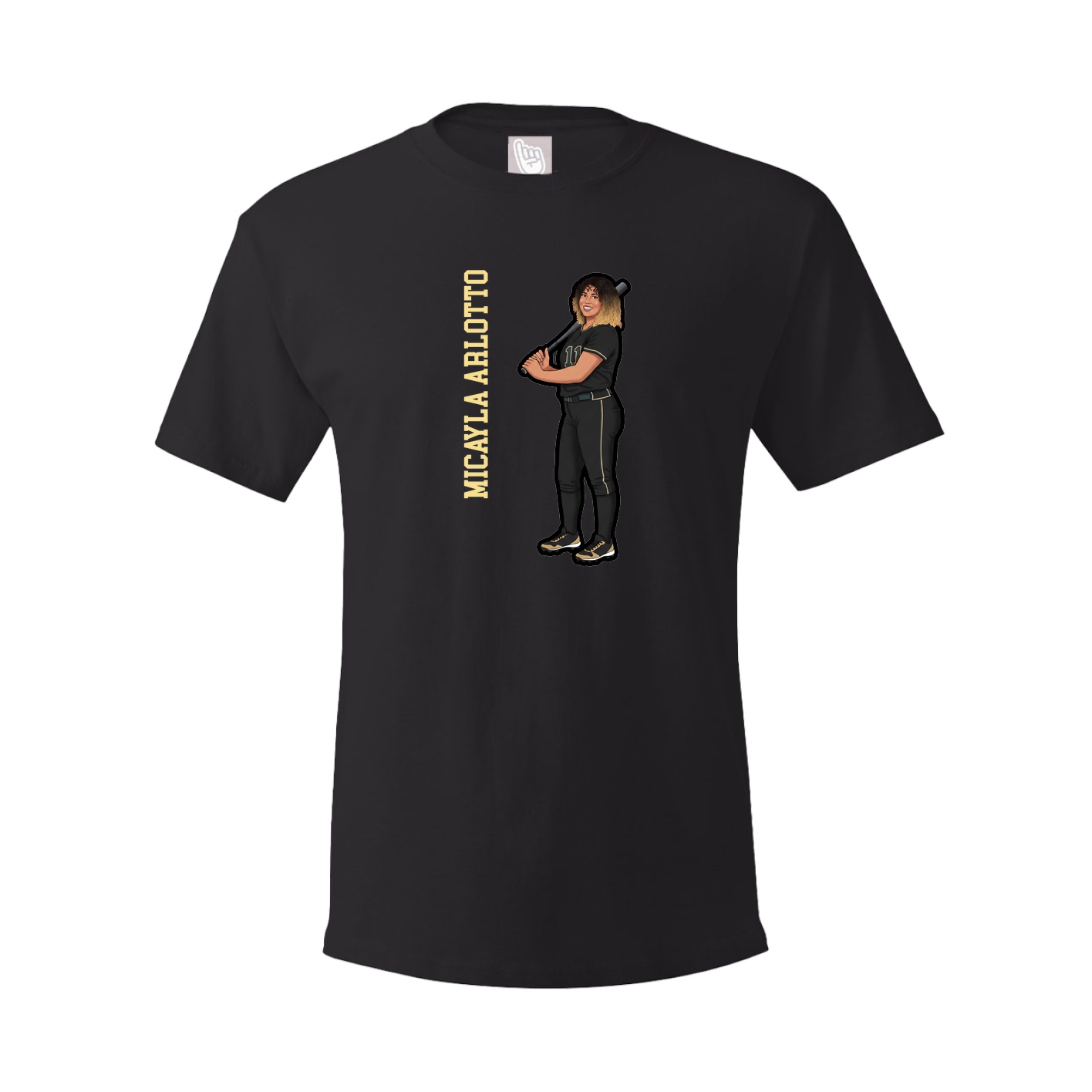 Youth Tee — Name Vertical in Black
