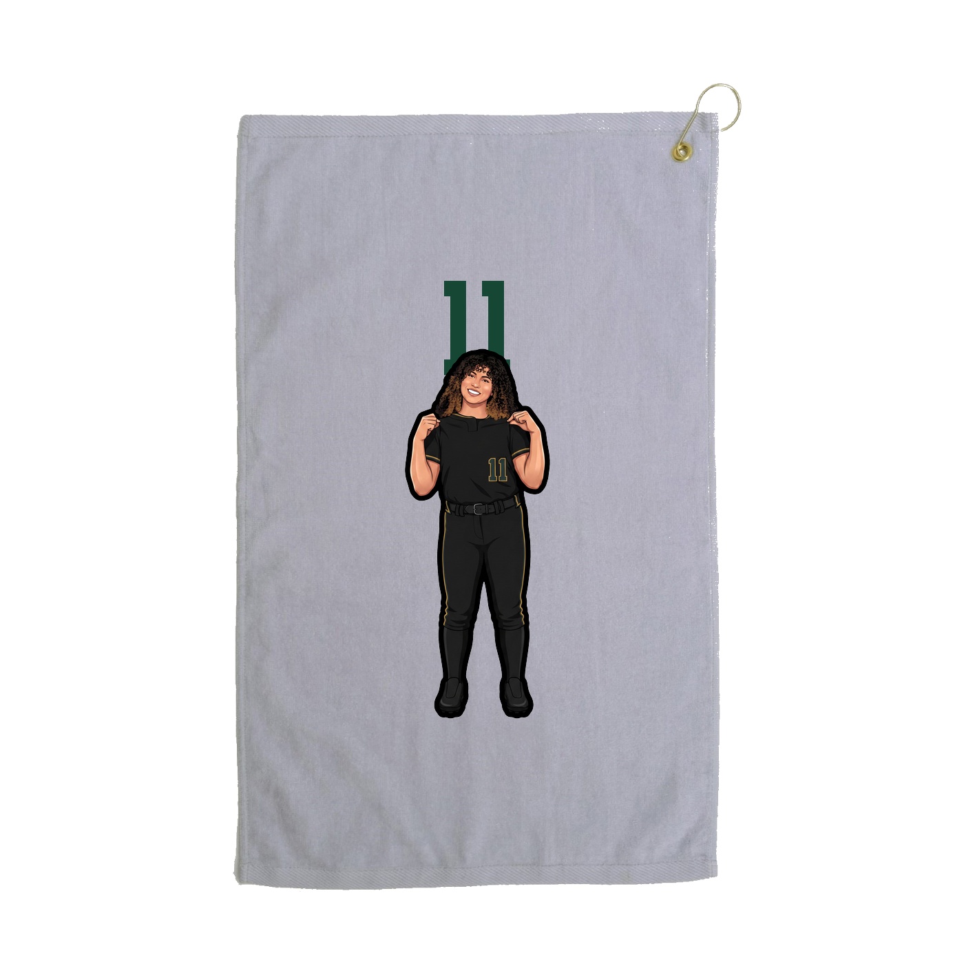 Golf Towel — Number Top in Grey