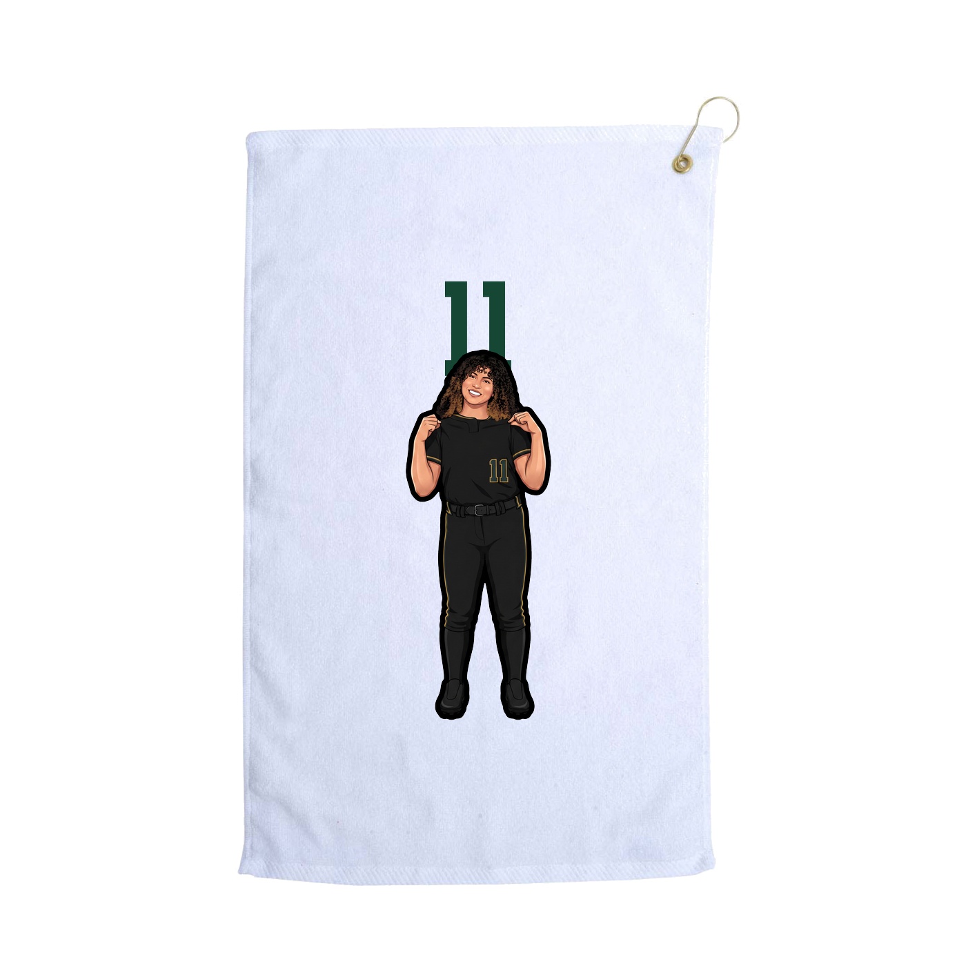 Golf Towel — Number Top in White