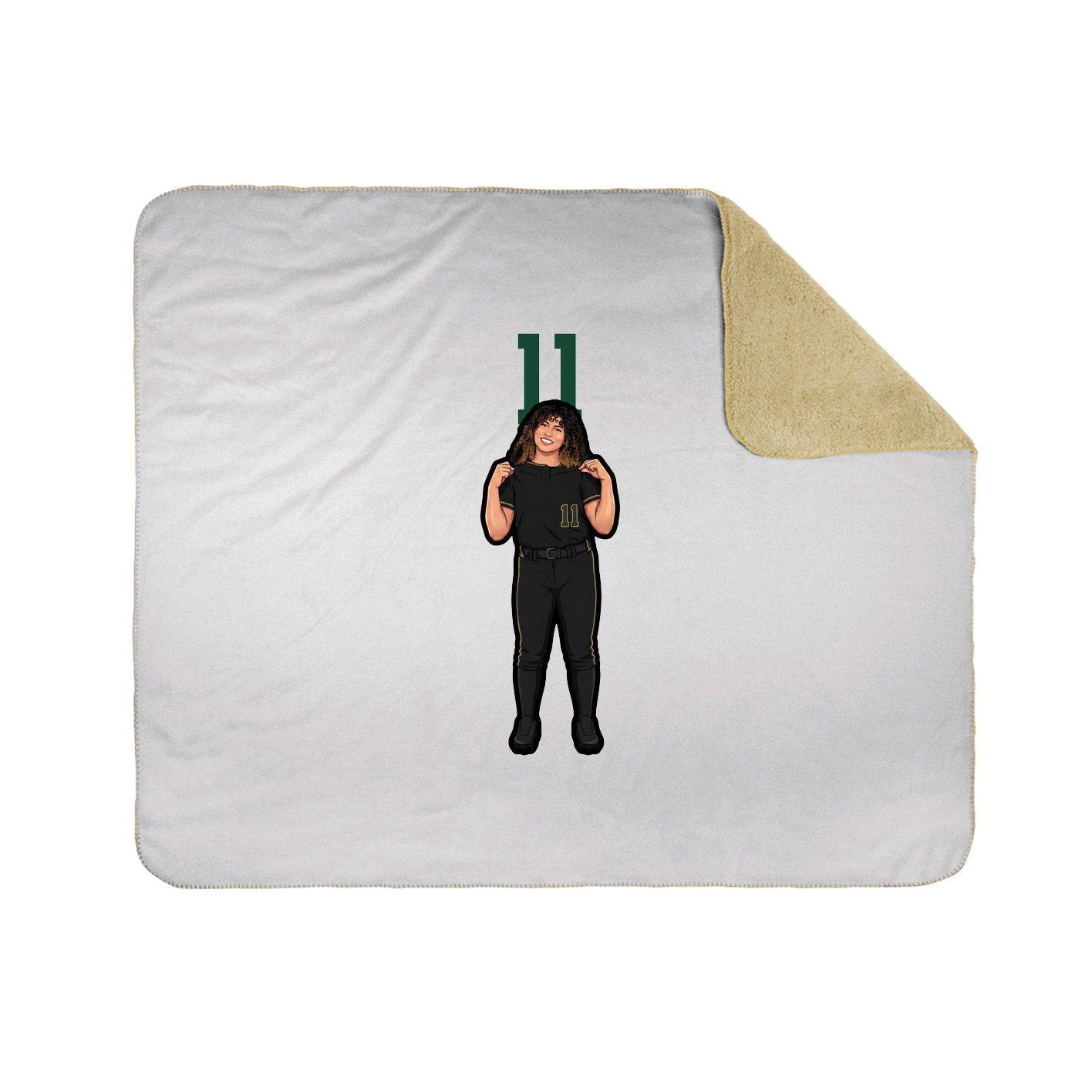 Throw Blanket — Number Top in White