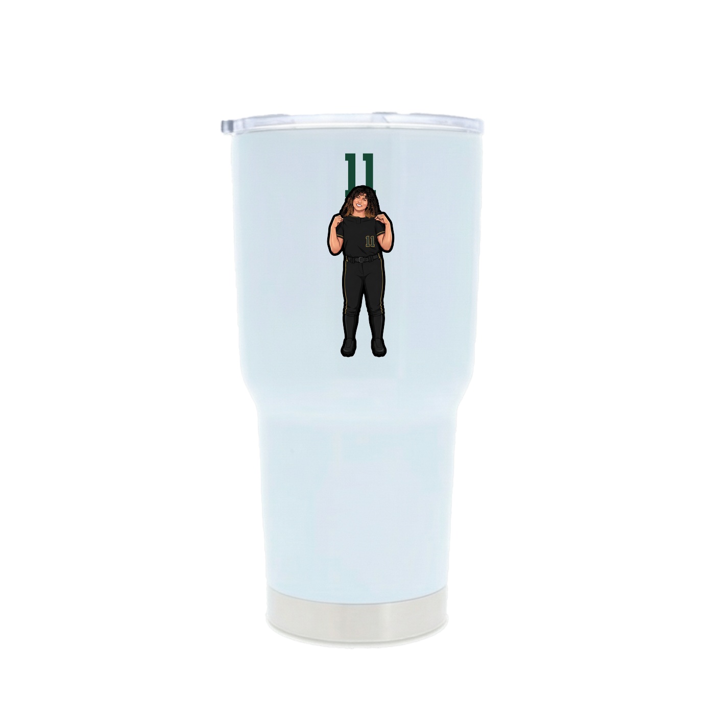 30oz Stainless Steel Tumbler — Number Top in White