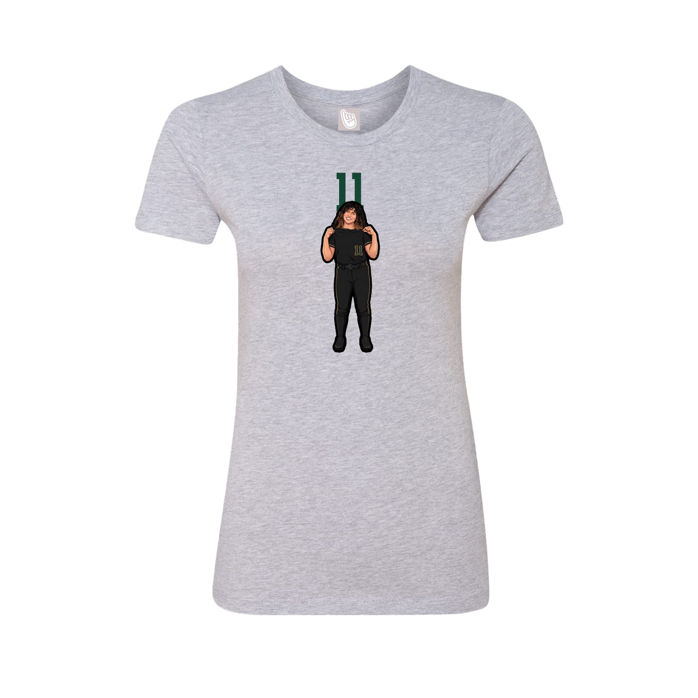 Womens Tee — Number Top in Grey
