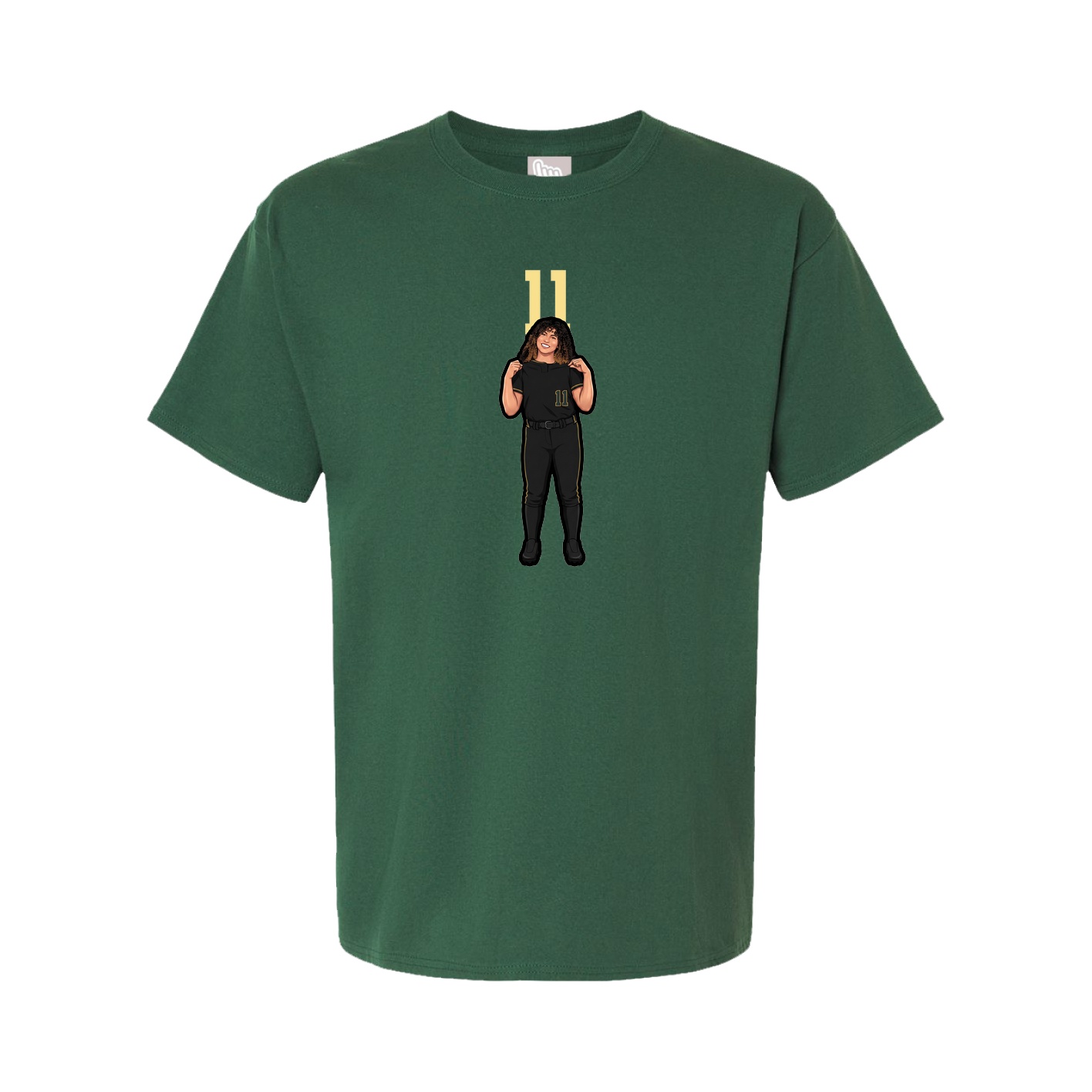 Youth Tee — Number Top in Green