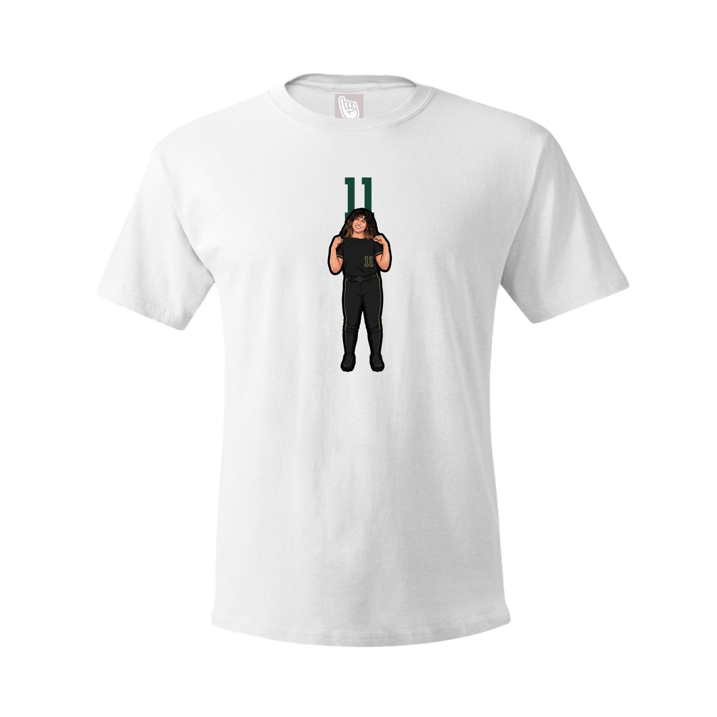 Youth Tee — Number Top in White