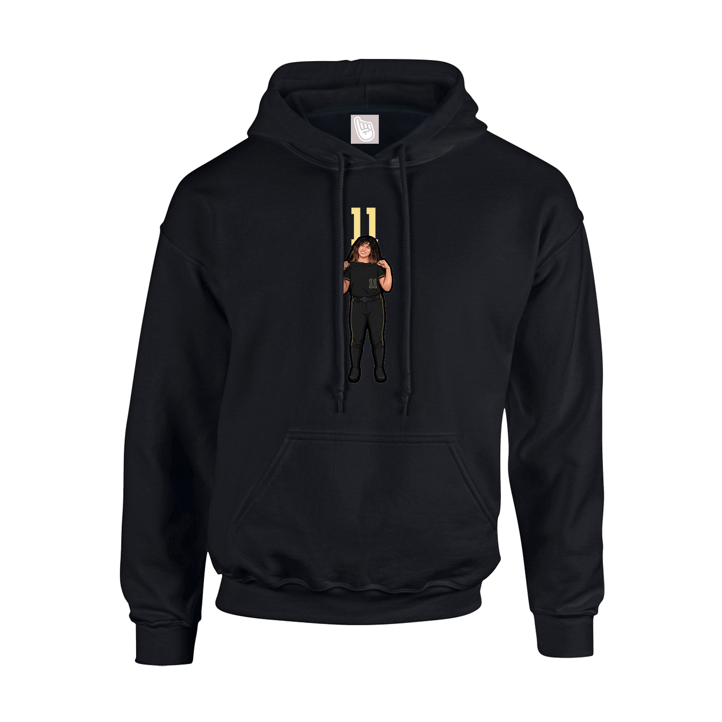 Hoodie — Number Top in Black