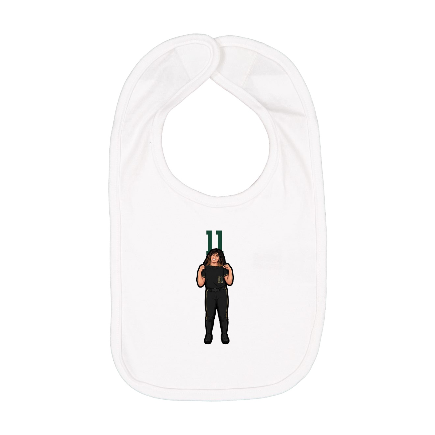 Infant Bib — Number Top in White