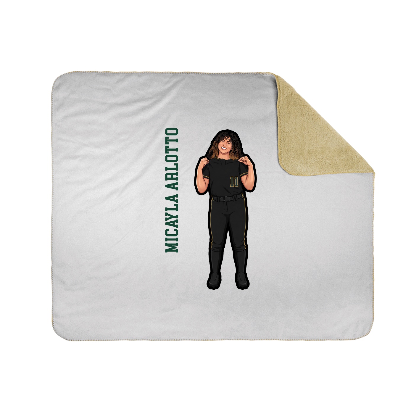 Throw Blanket — Name Vertical in White