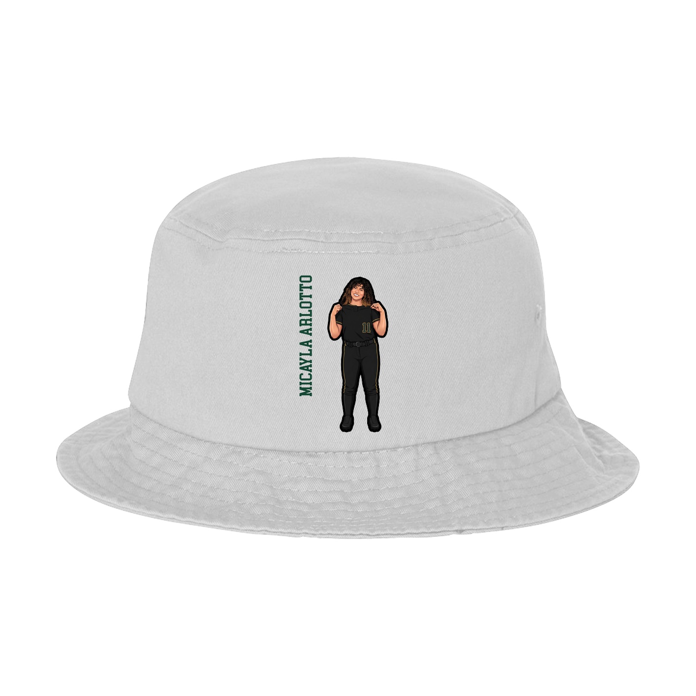 Bucket Cap — Name Vertical in White