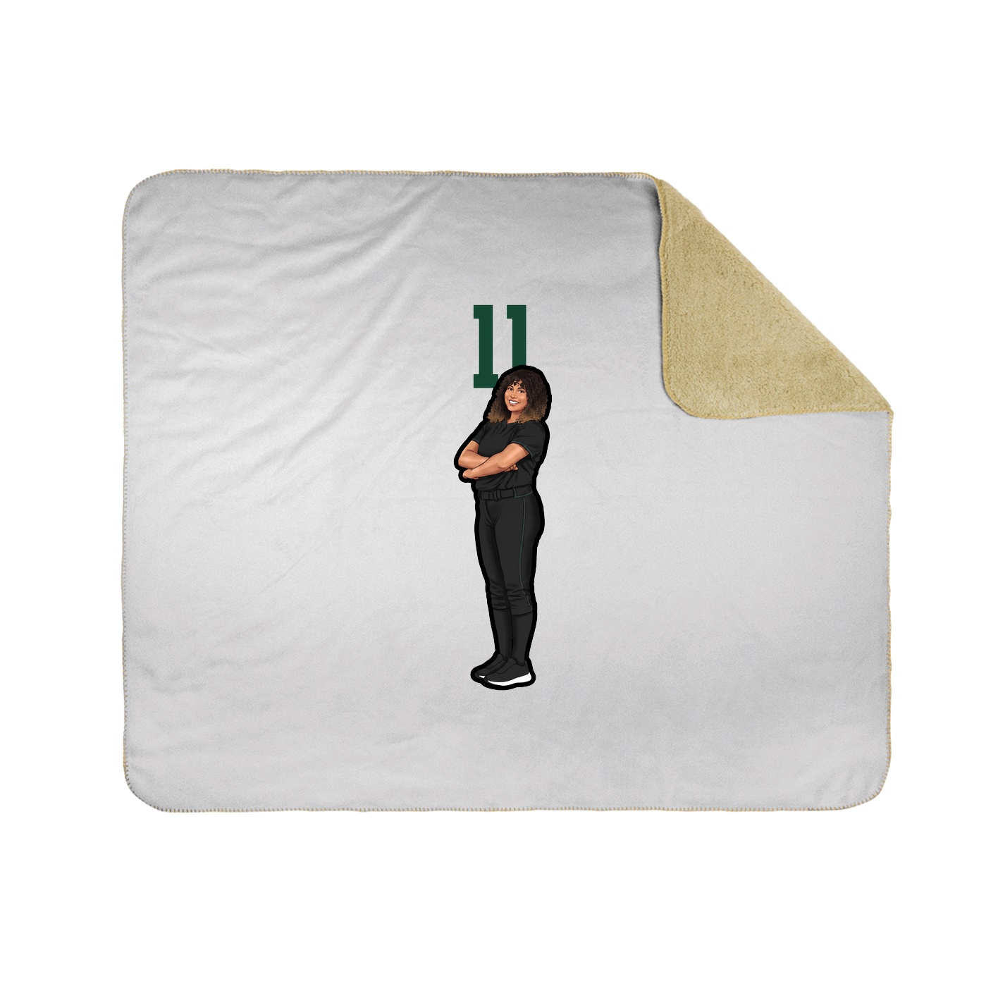 Throw Blanket — Number Top in White