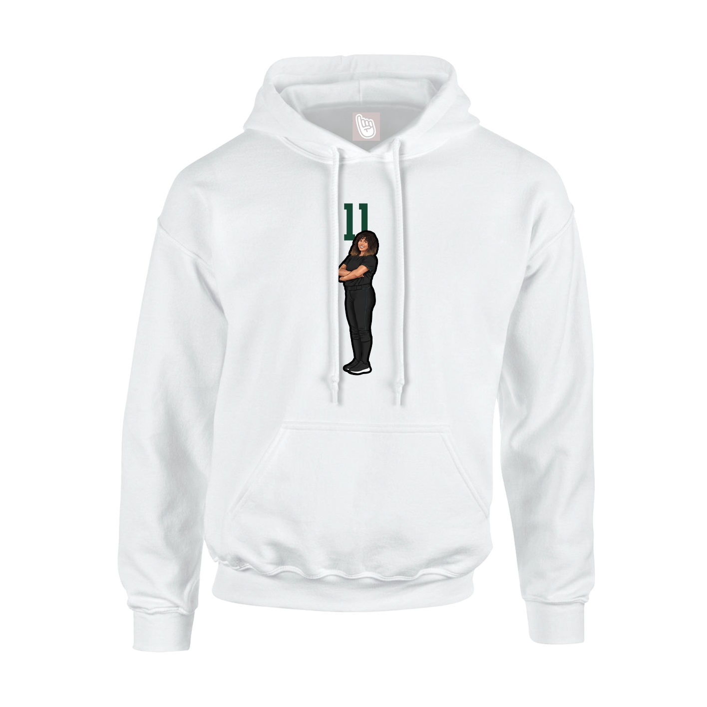 Hoodie — Number Top in White
