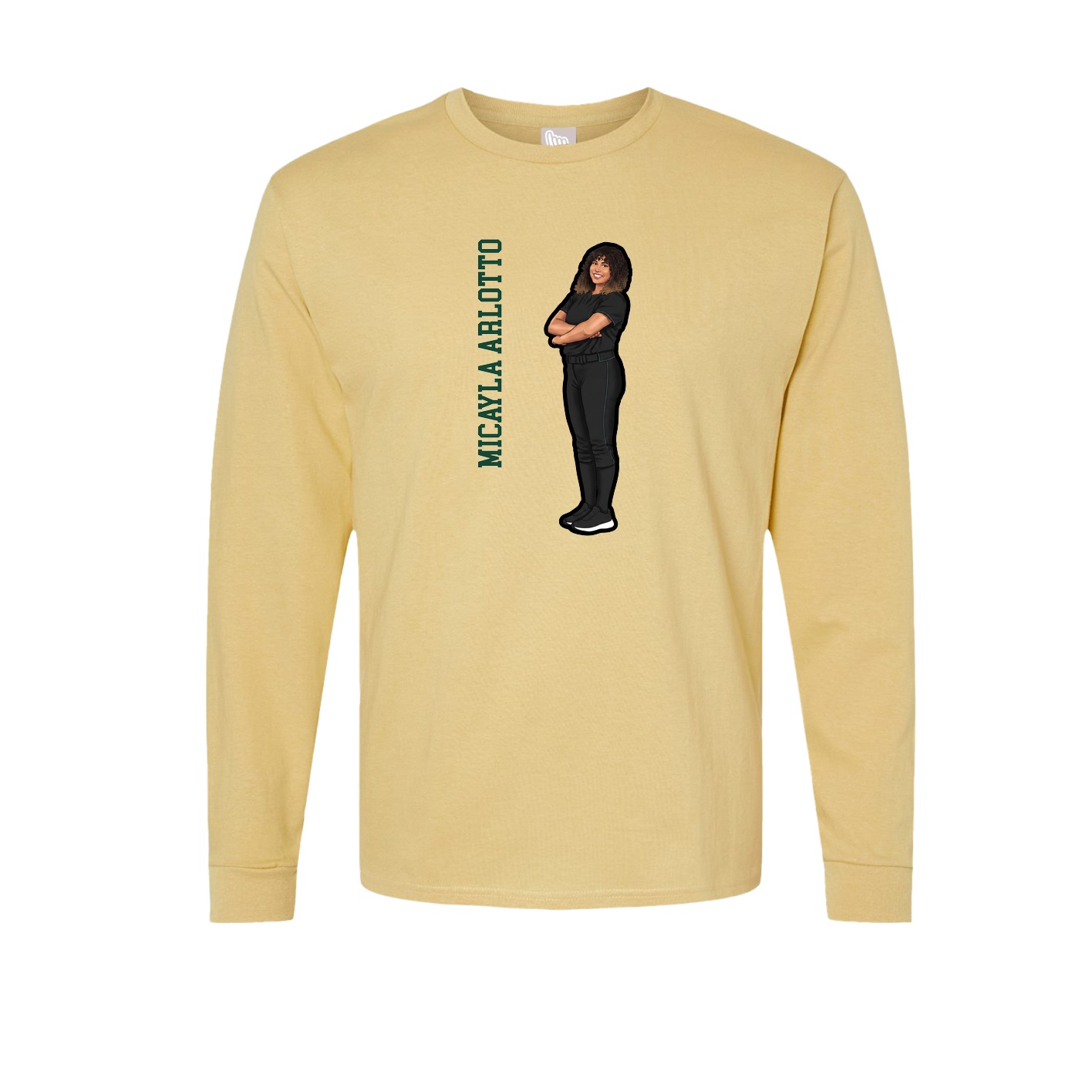 Long Sleeve Tee — Name Vertical in Vegas Gold