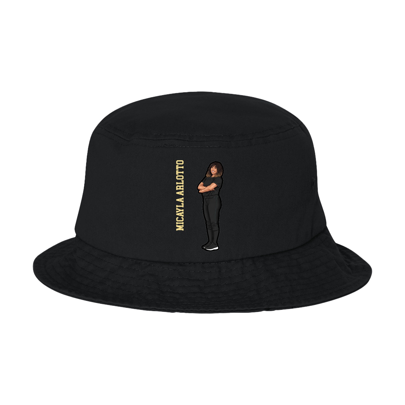 Bucket Cap — Name Vertical in Black