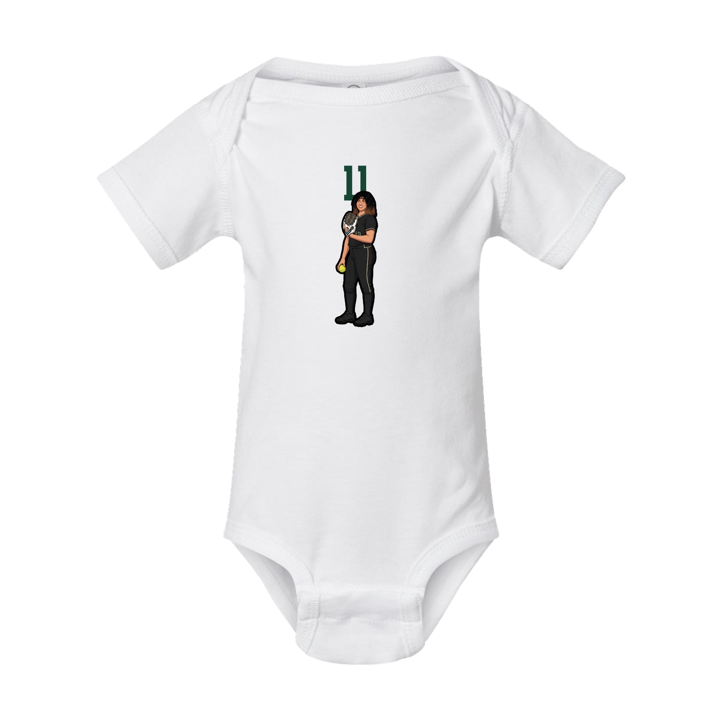Baby Onesie — Number Top in White