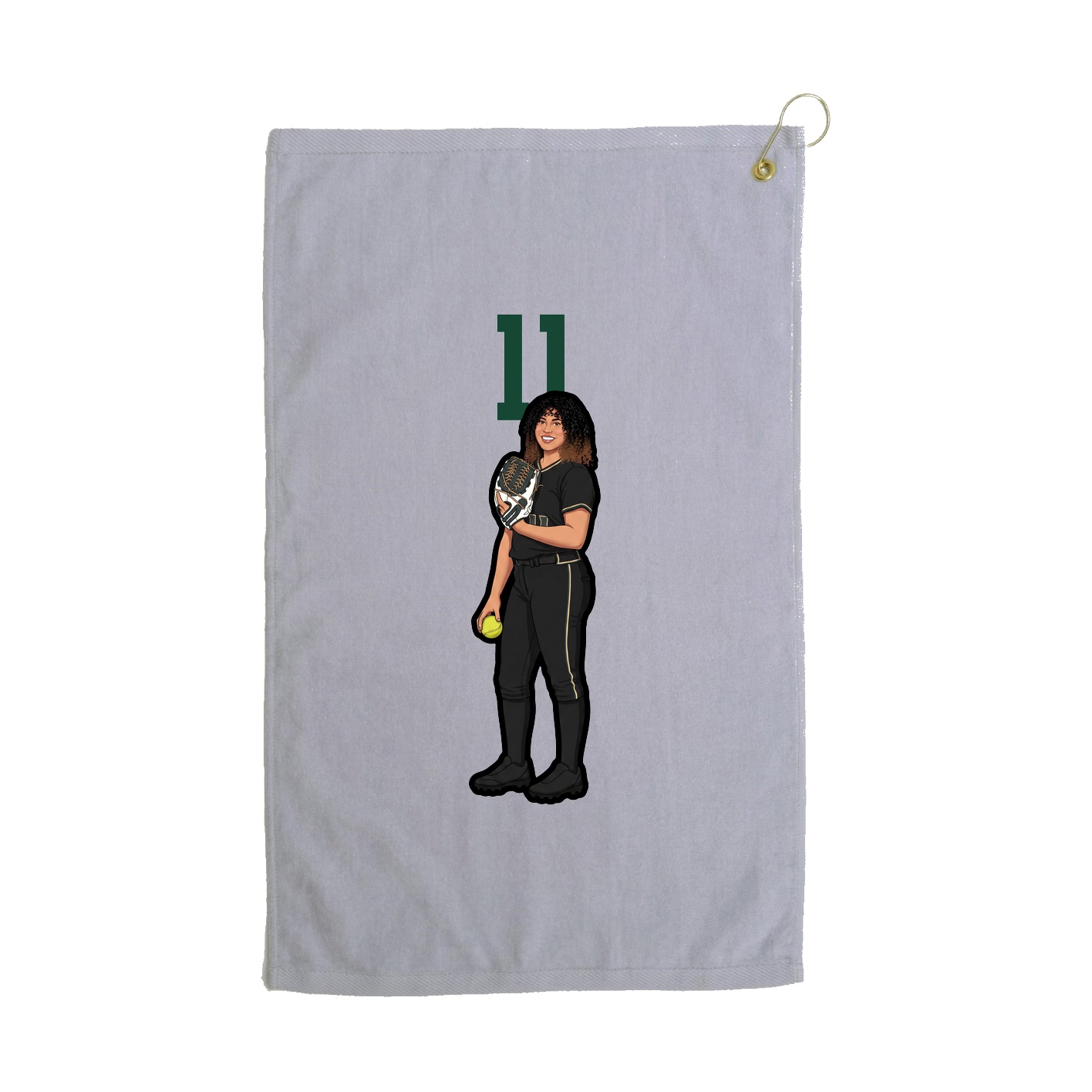 Golf Towel — Number Top in Grey