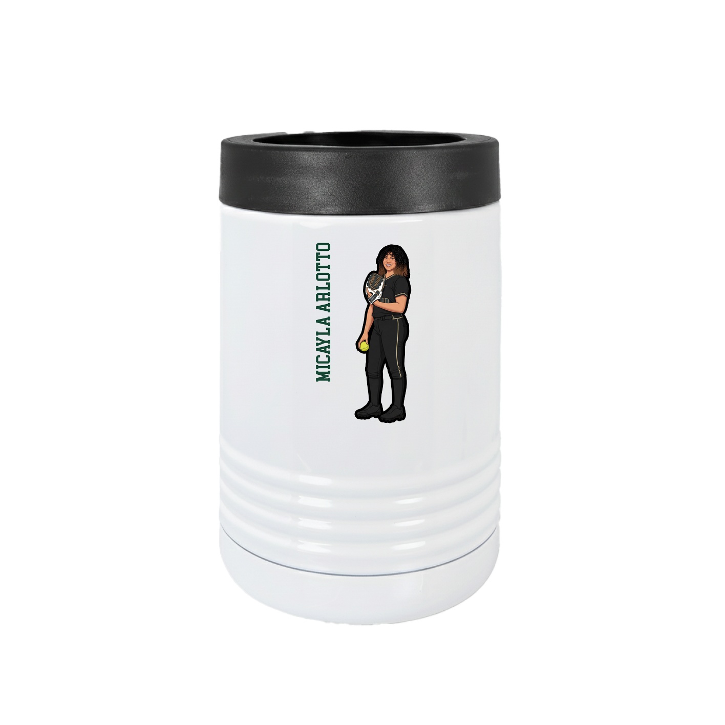 Beverage Holder — Name Vertical in White