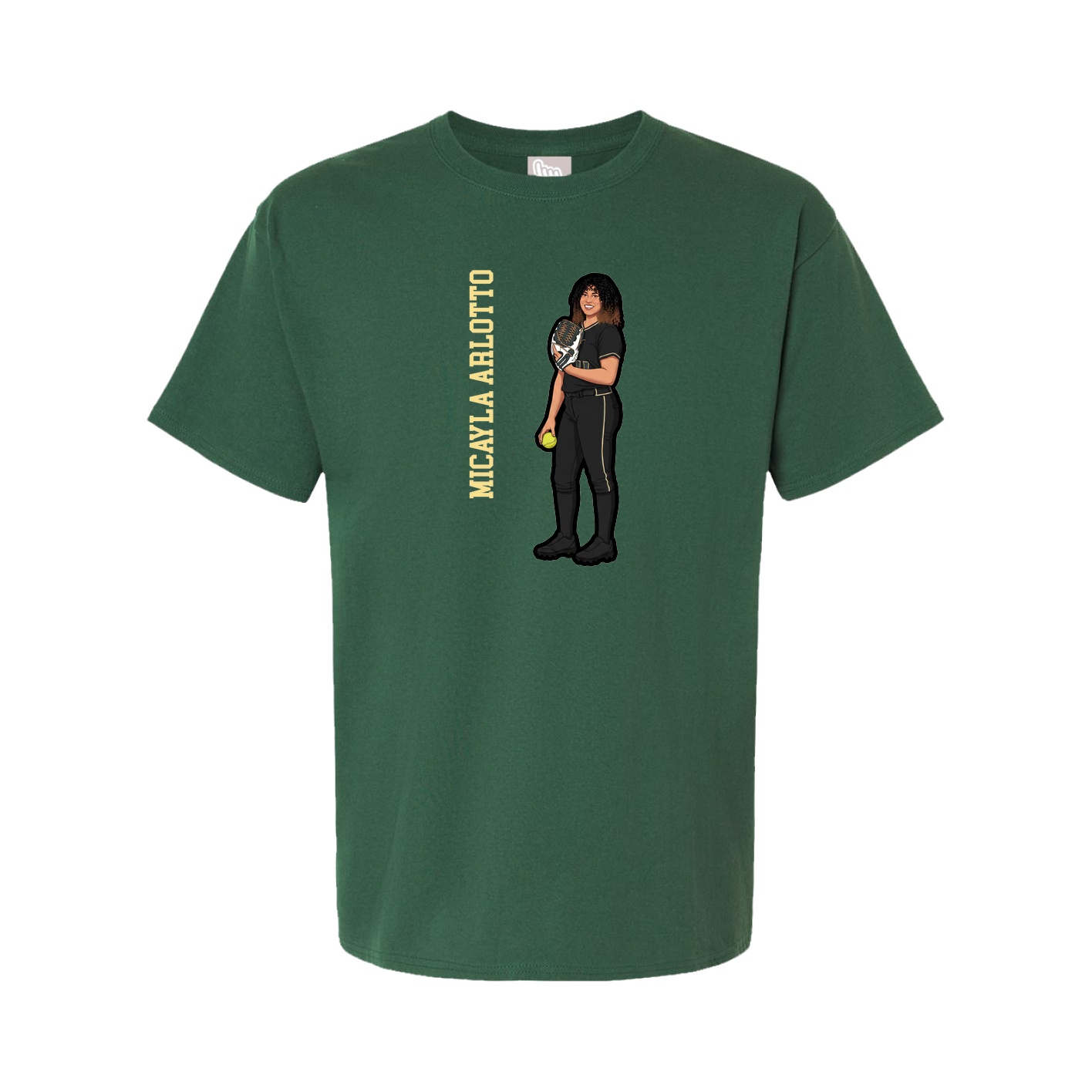 Youth Tee — Name Vertical in Green