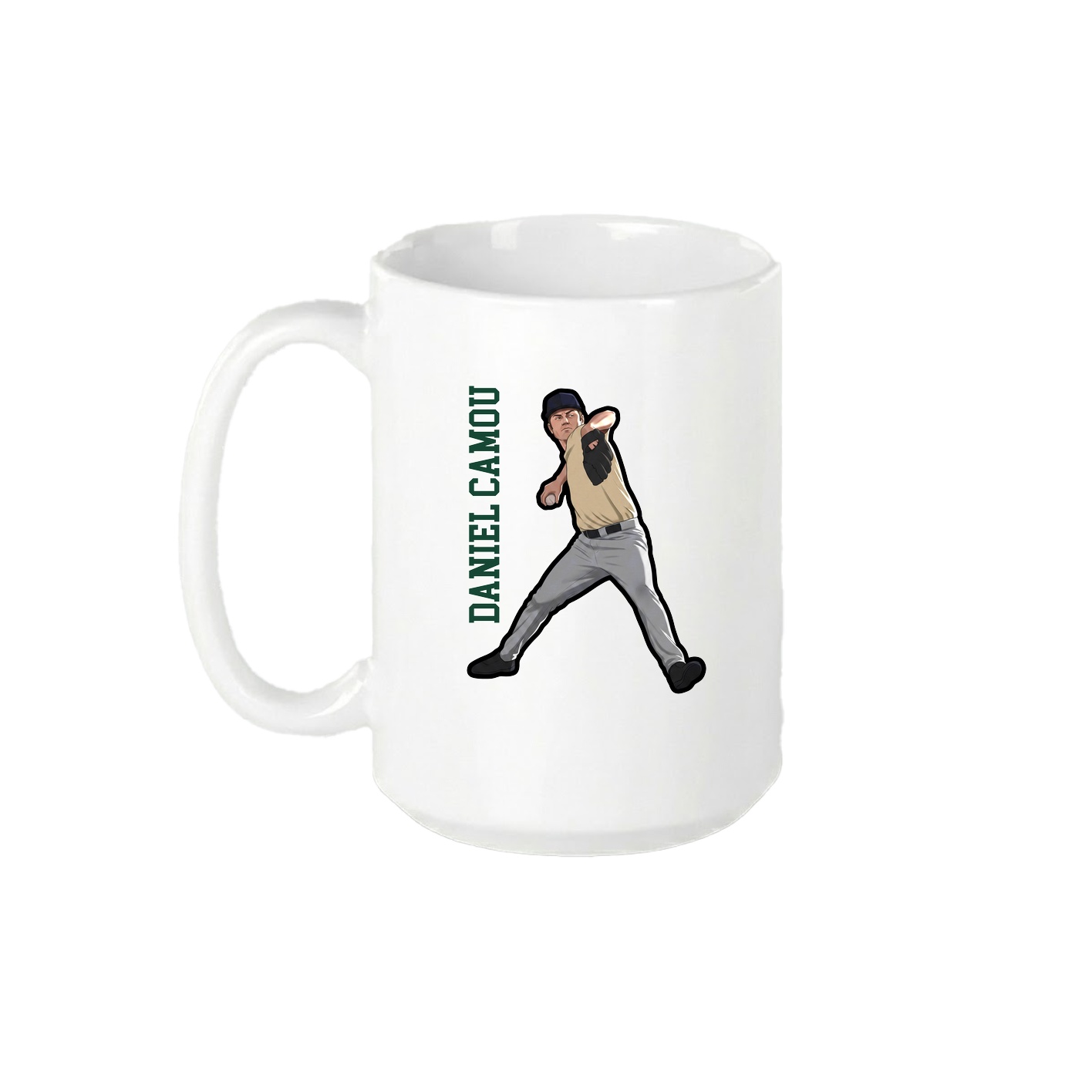 15oz Coffee Mug — Name Vertical in White
