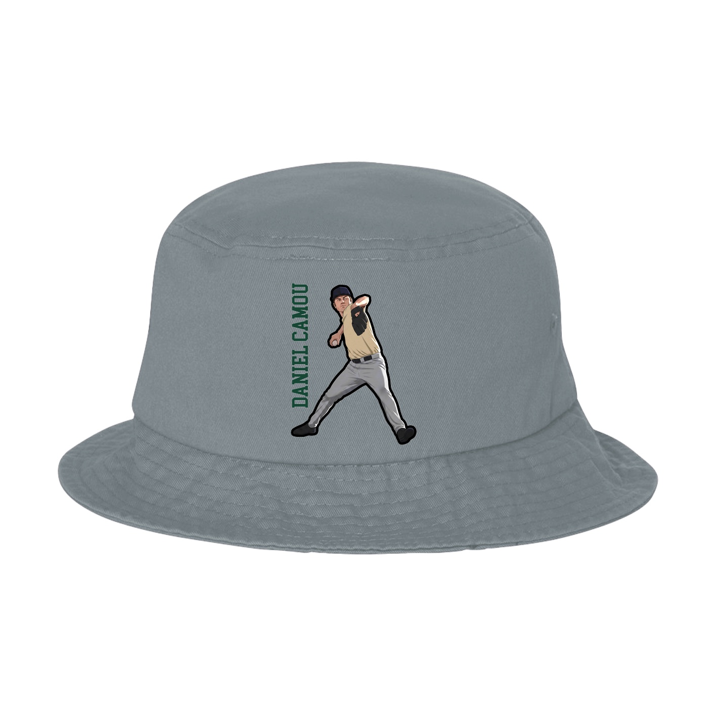 Bucket Cap — Name Vertical in Grey