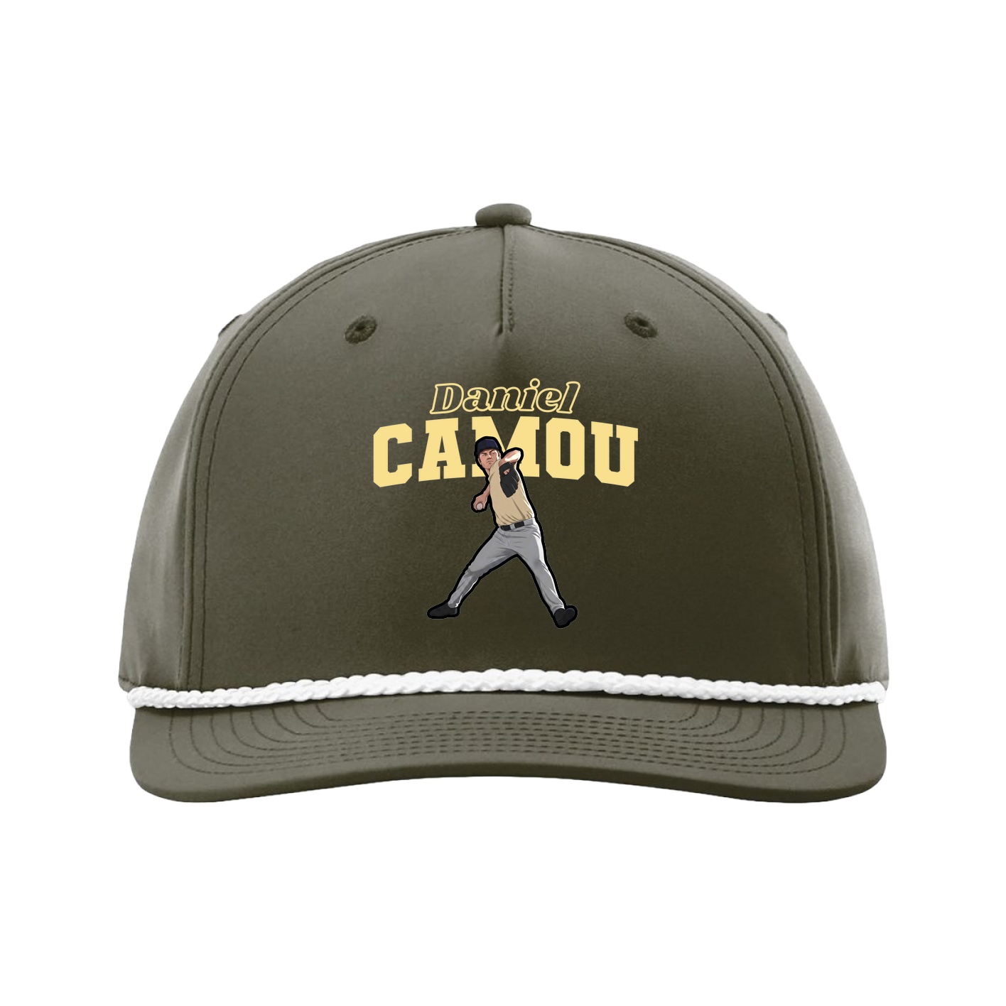Five-Panel Classic Rope Cap — Name Arch in Green