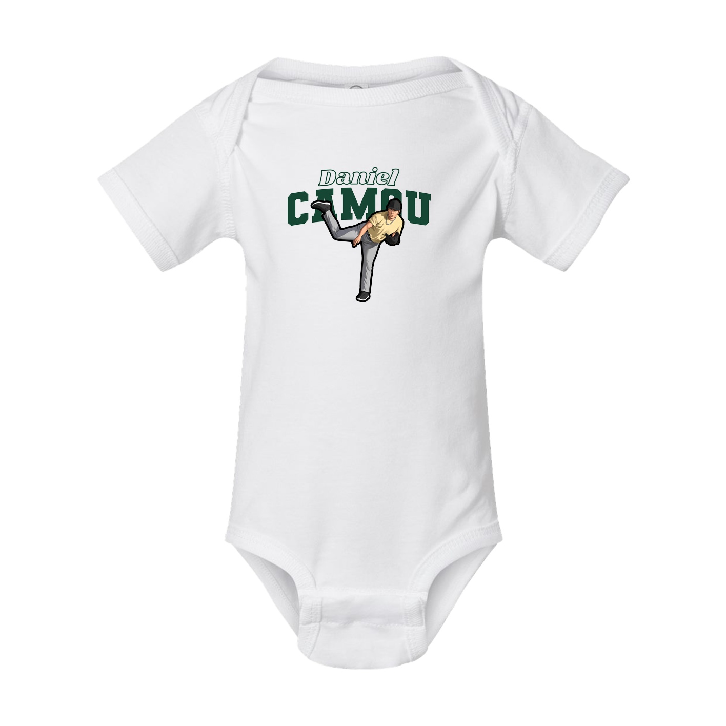 Baby Onesie — Name Arch in White