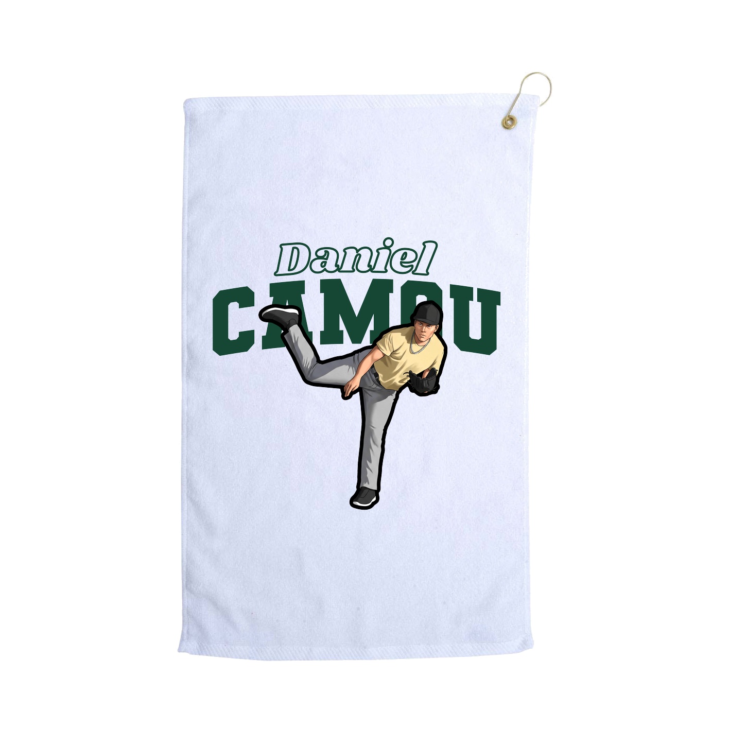 Golf Towel — Name Arch in White