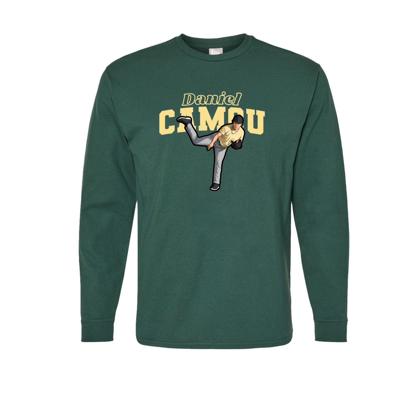 Long Sleeve Tee — Name Arch in Green