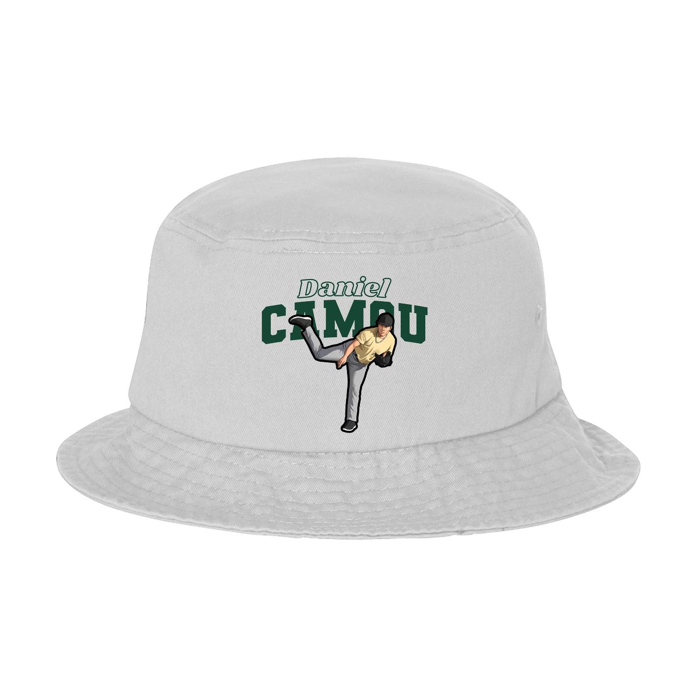 Bucket Cap — Name Arch in White