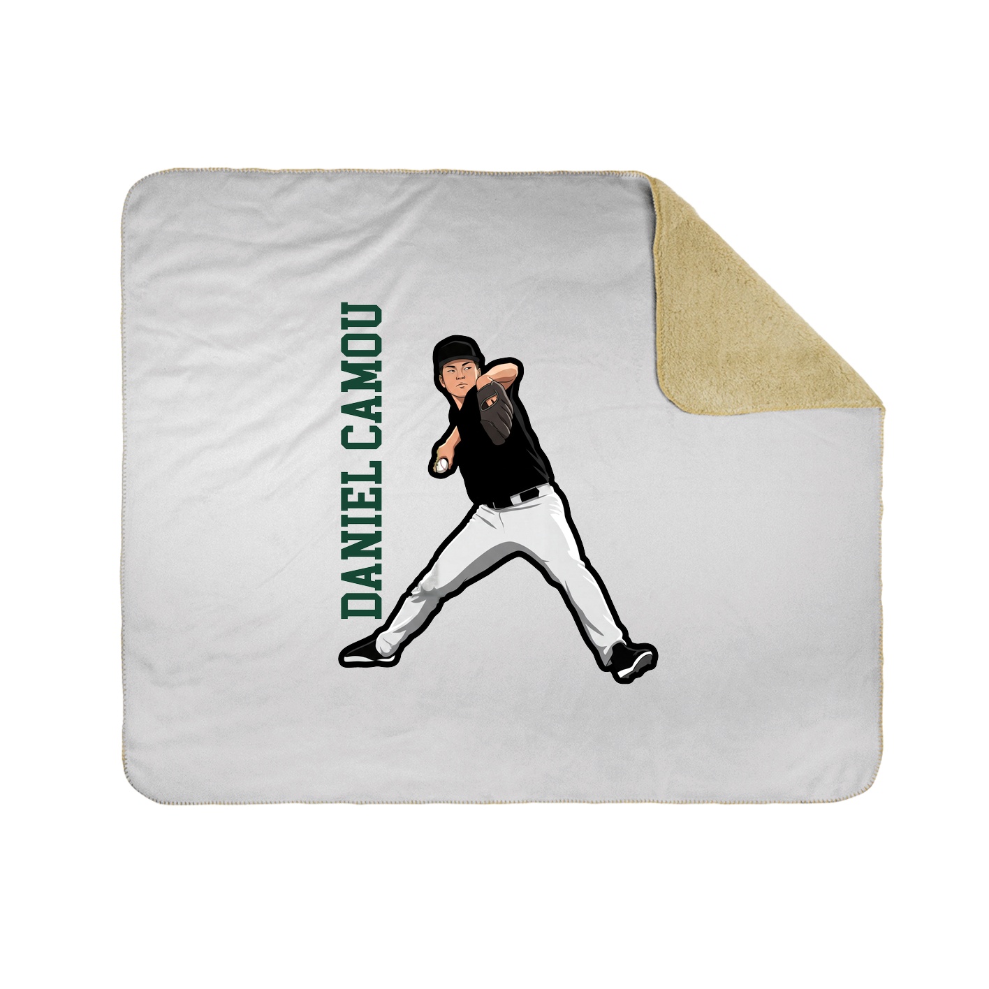 Throw Blanket — Name Vertical in White