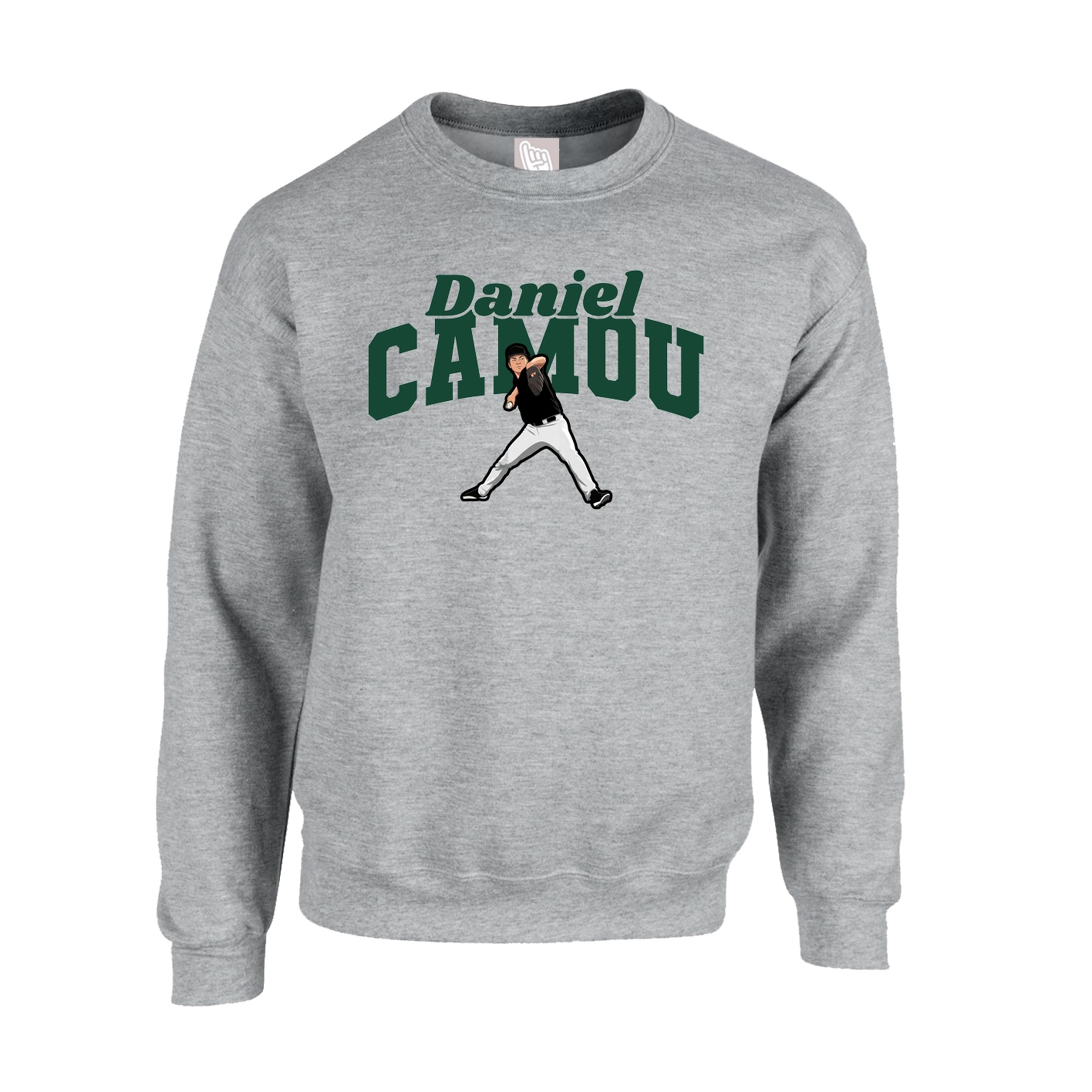 Fleece Crew — Signature Arch in Grey