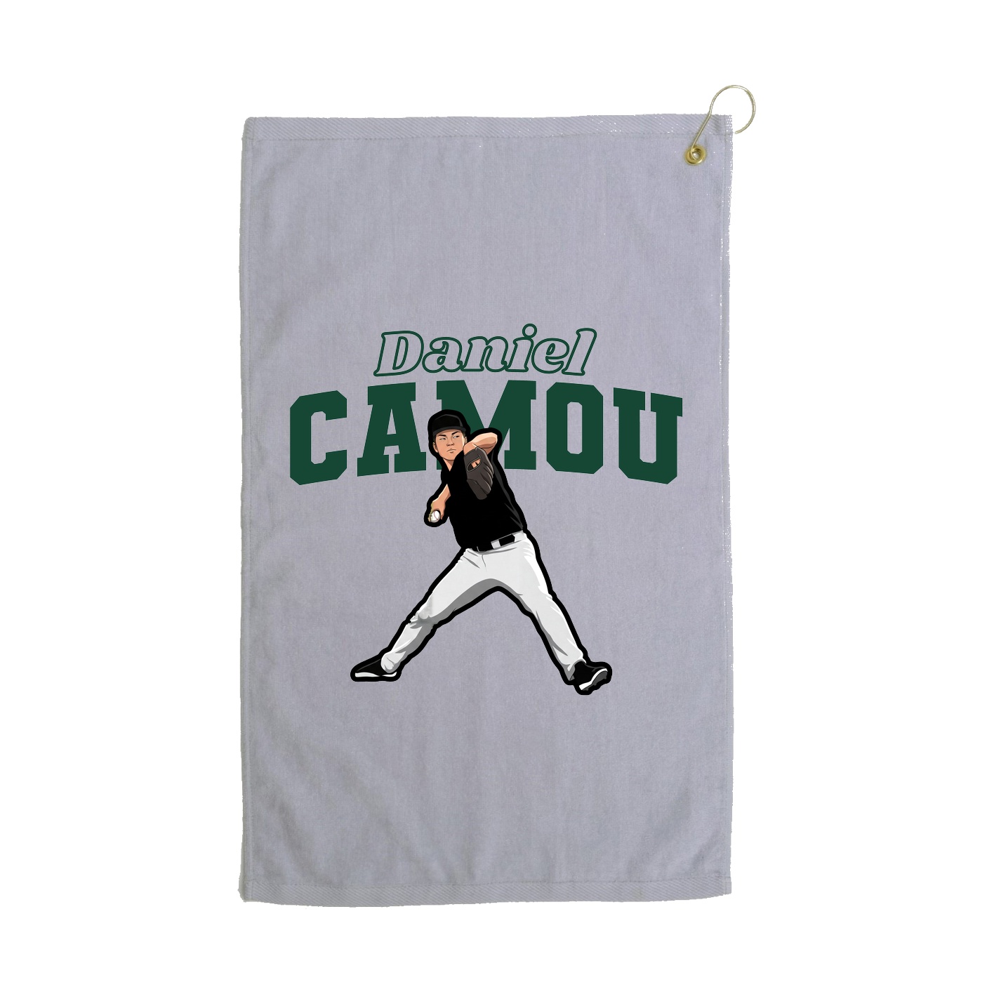 Golf Towel — Name Arch in Grey