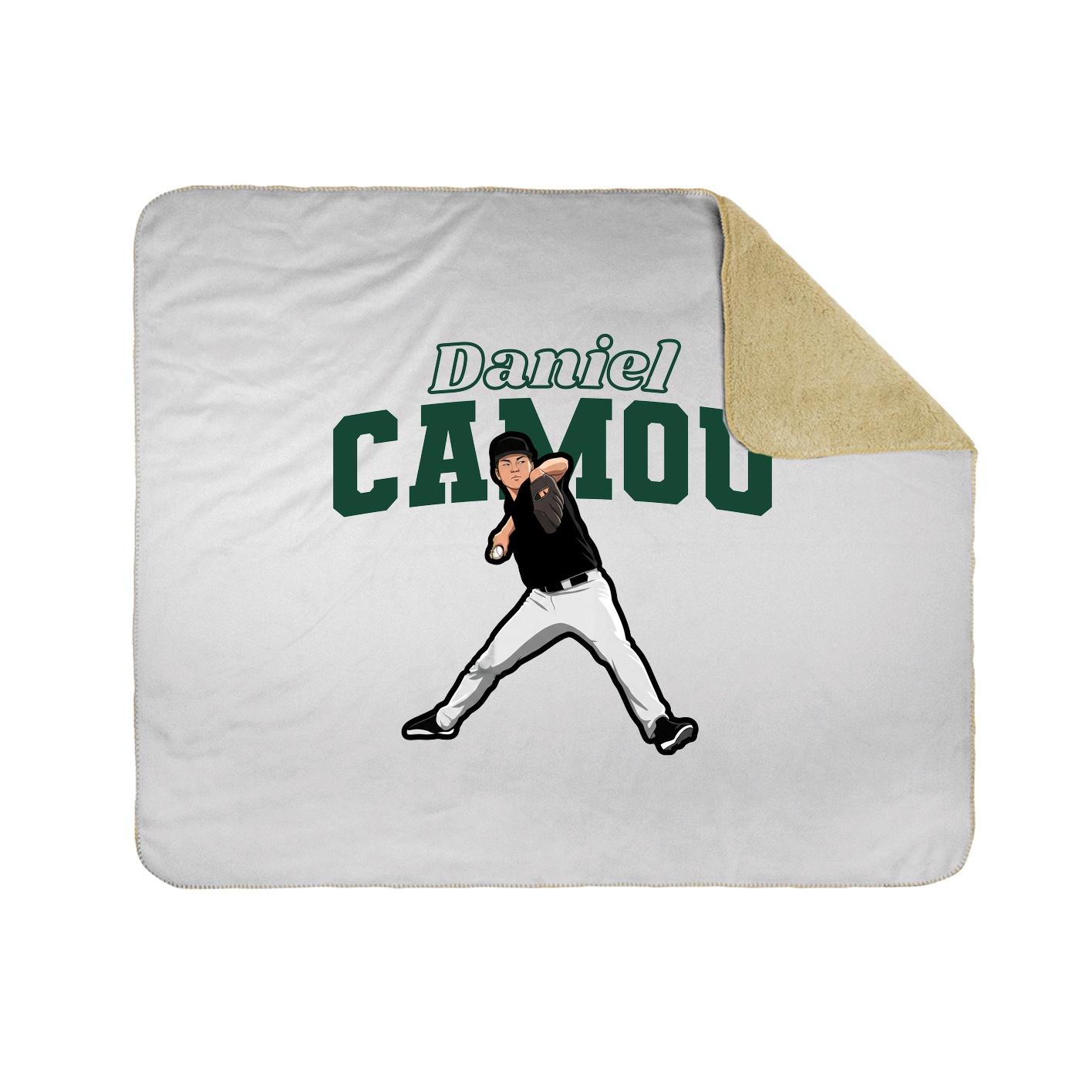 Throw Blanket — Name Arch in White