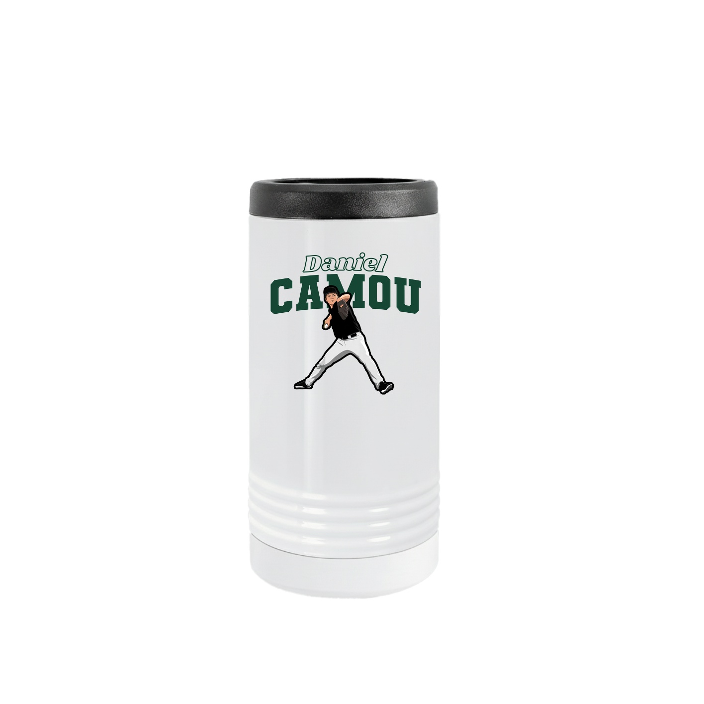 Slim Beverage Holder — Name Arch in White