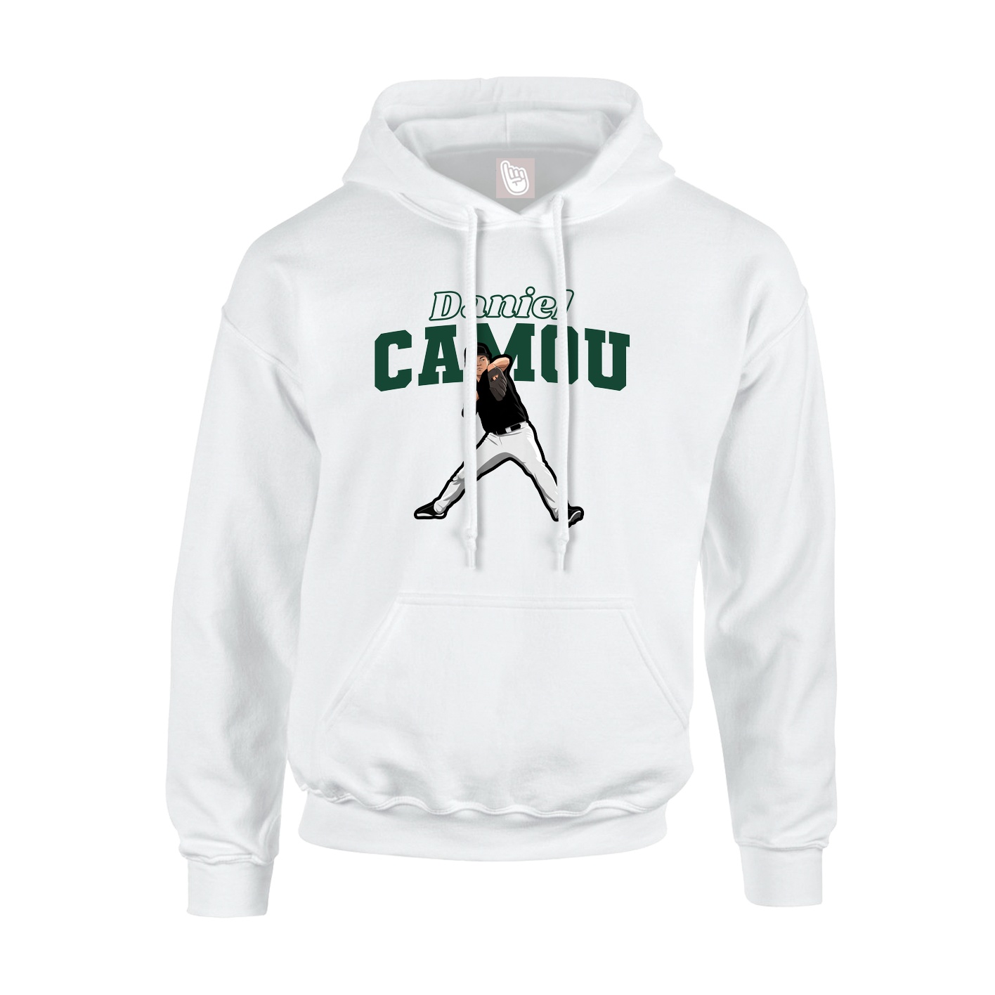 Hoodie — Name Arch in White