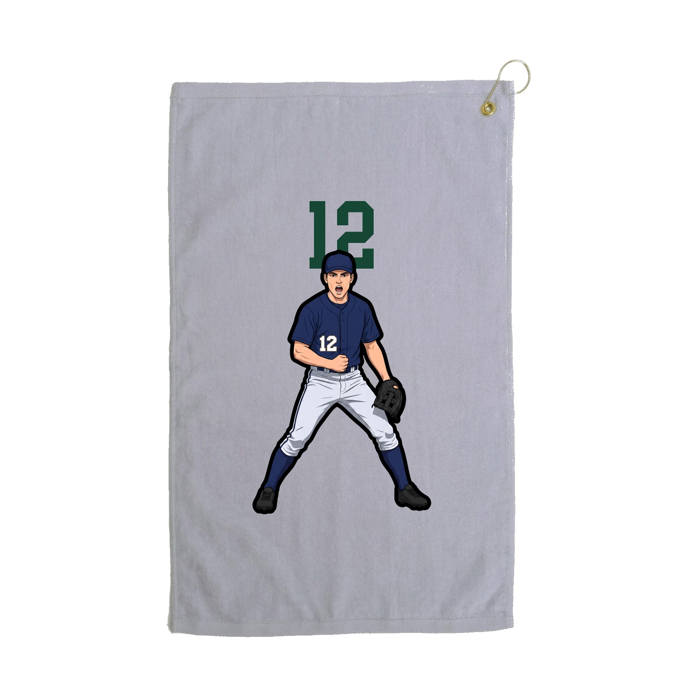 Golf Towel — Number Top in Grey