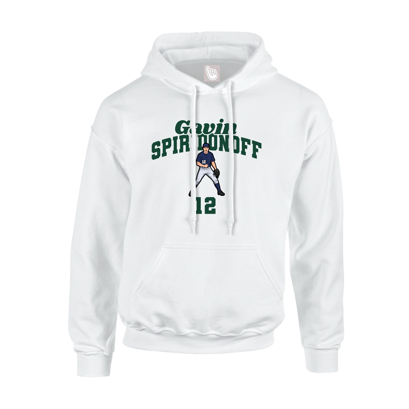 Hoodie — Signature Arch in White