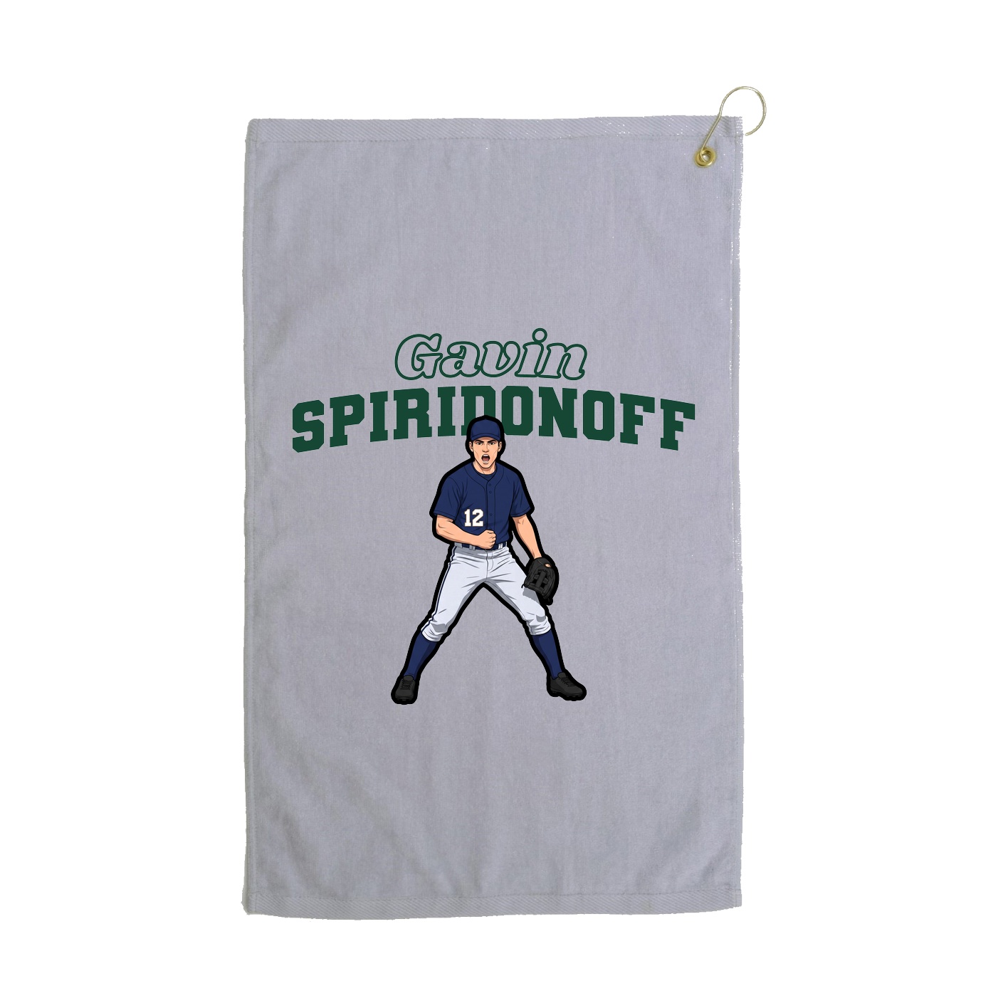 Golf Towel — Name Arch in Grey