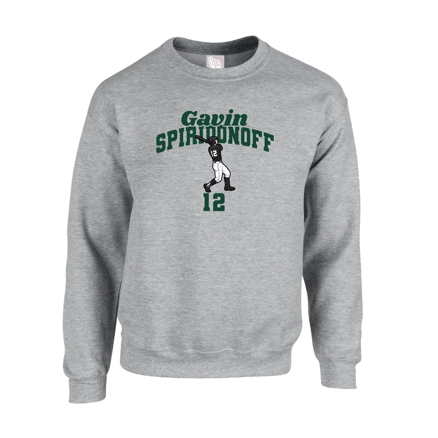 Fleece Crew — Signature Arch in Grey
