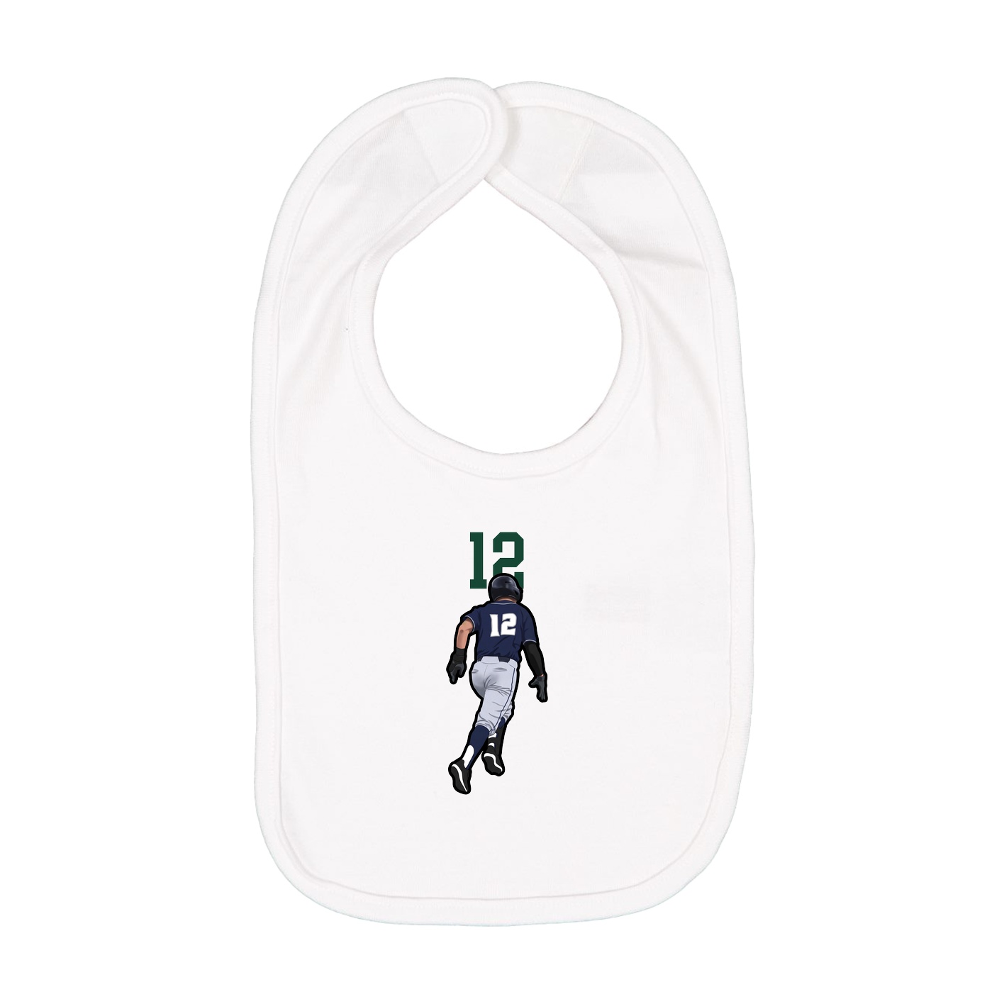 Infant Bib — Number Top in White