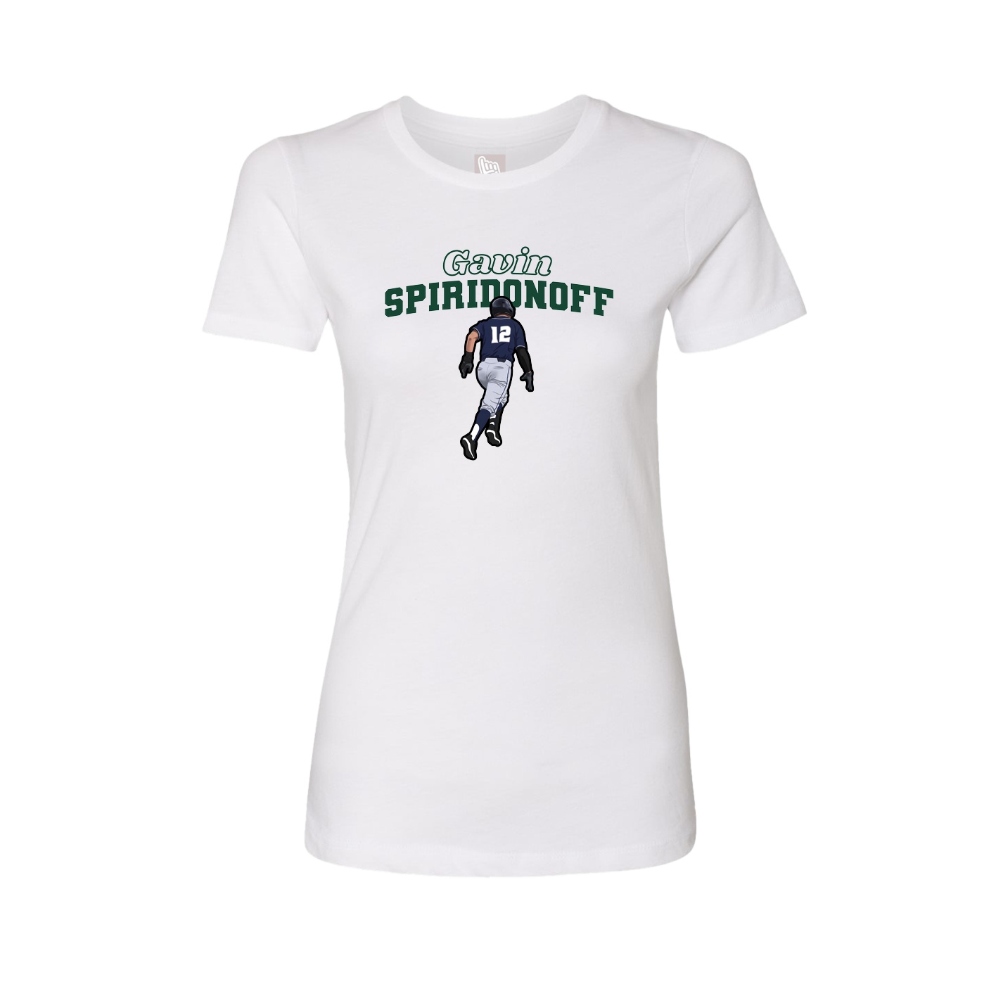 Fitted Women's Tee — Name Arch in White