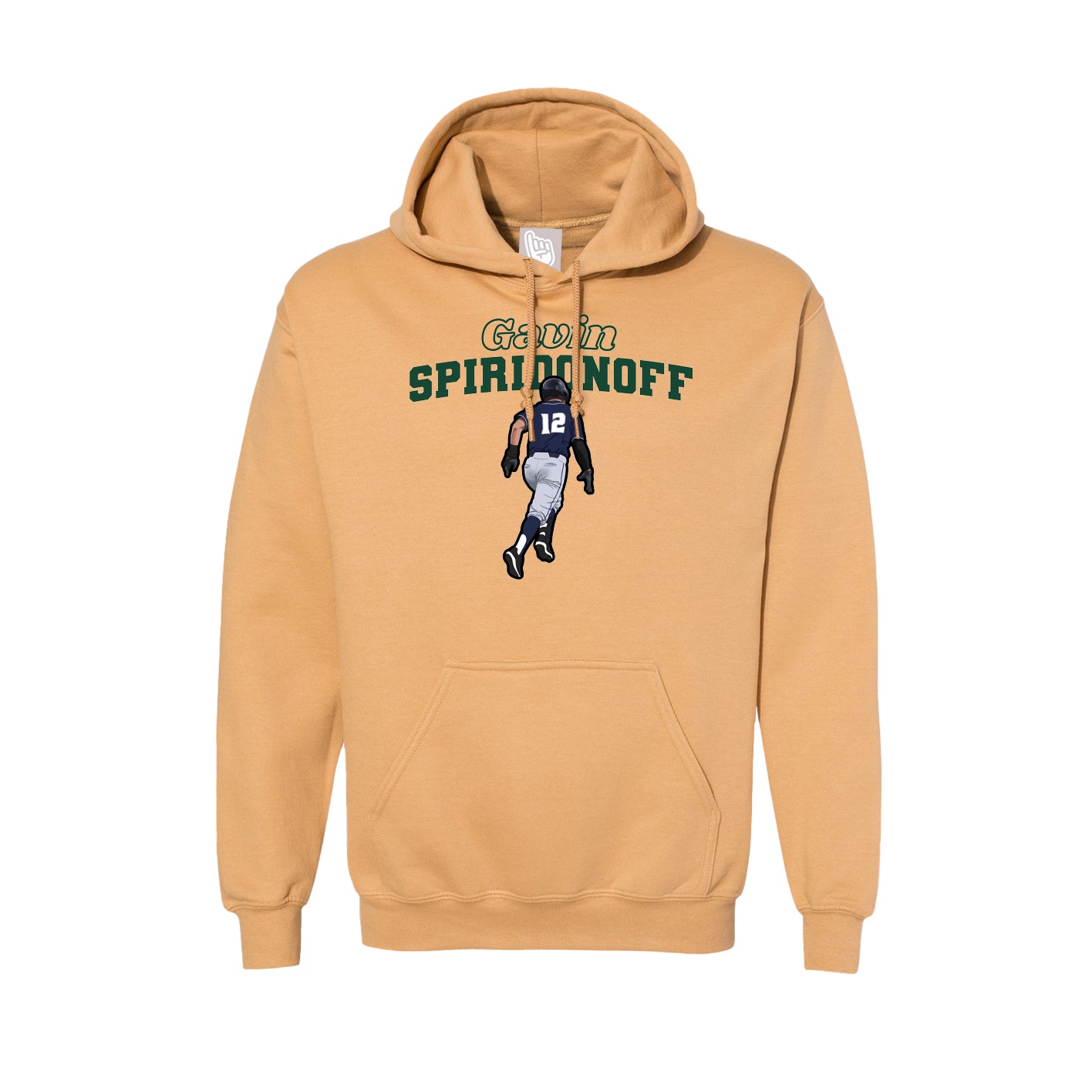 Hoodie — Name Arch in Vegas Gold