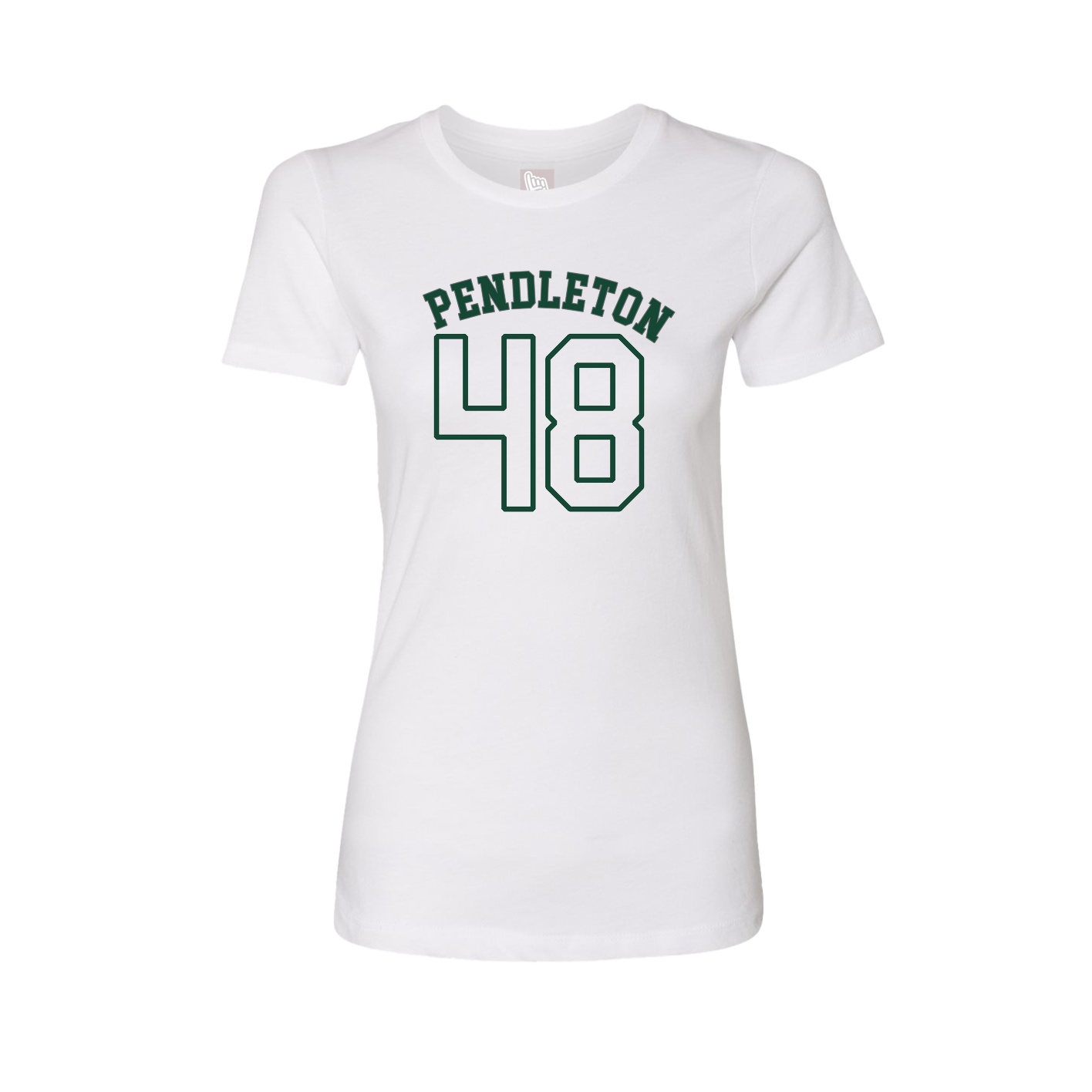 Fitted Women's Tee — Shirsey Arch in White