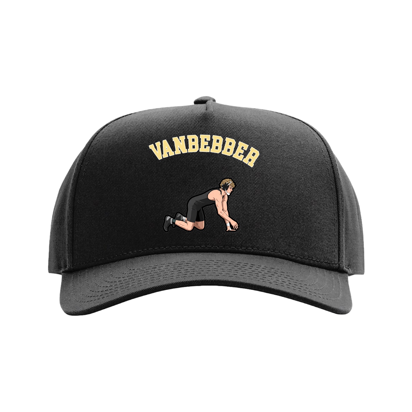 Full Fabric Five-Panel Champ Cap — Shirsey Arch in Black