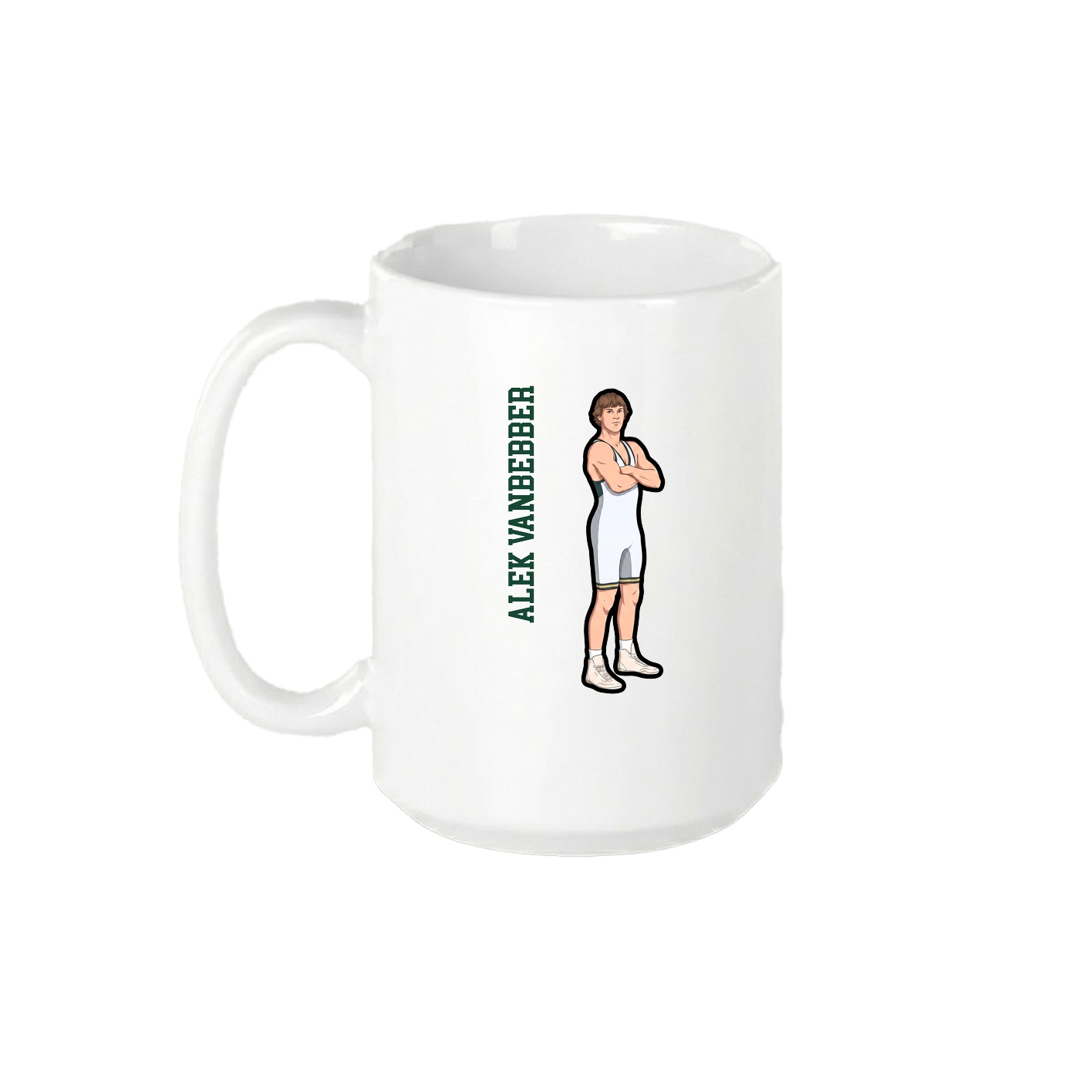 15oz Coffee Mug — Name Vertical in White