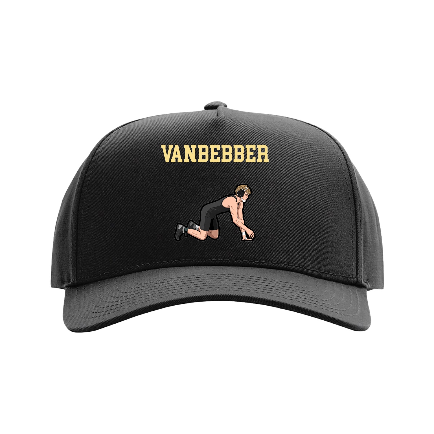 Full Fabric Five-Panel Champ Cap — Shirsey in Black