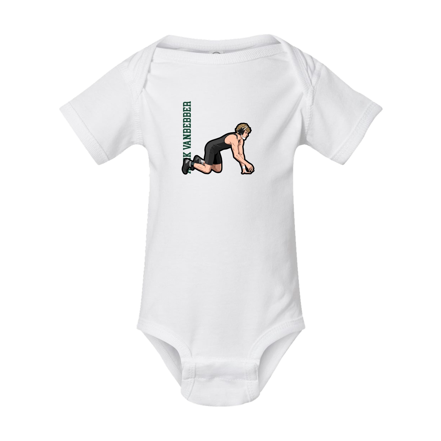 Baby Onesie — Name Vertical in White