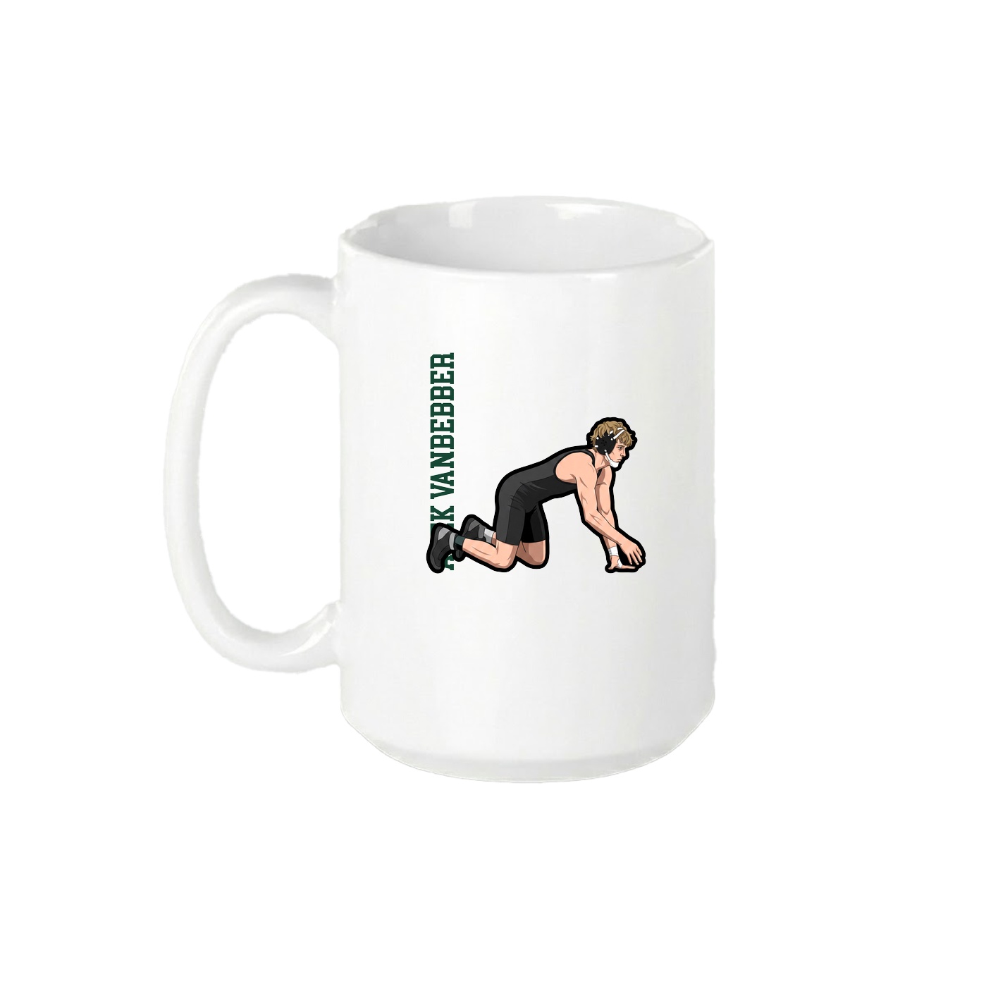 15oz Coffee Mug — Name Vertical in White
