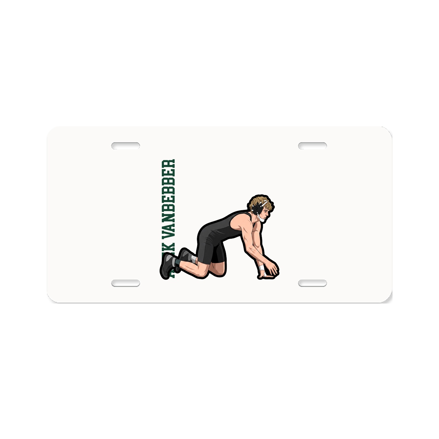 License Plate — Name Vertical in Classic