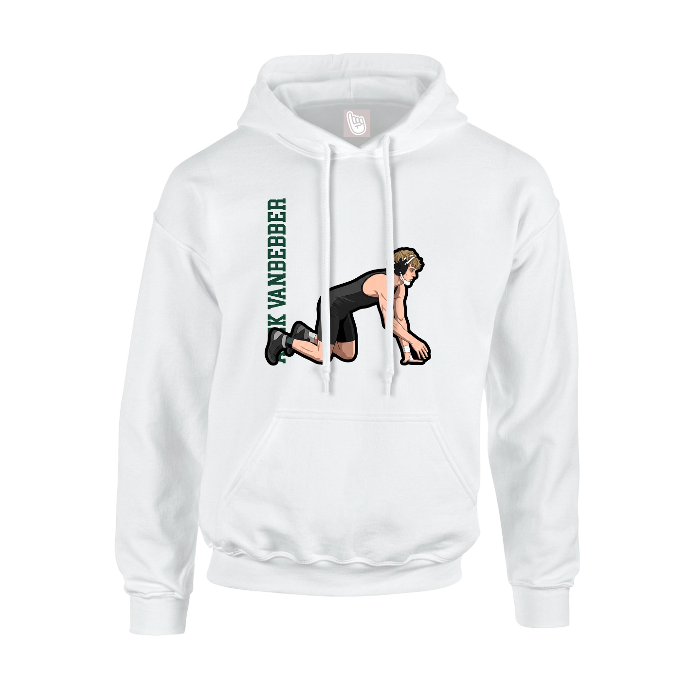 Youth Hoodie — Name Vertical in White