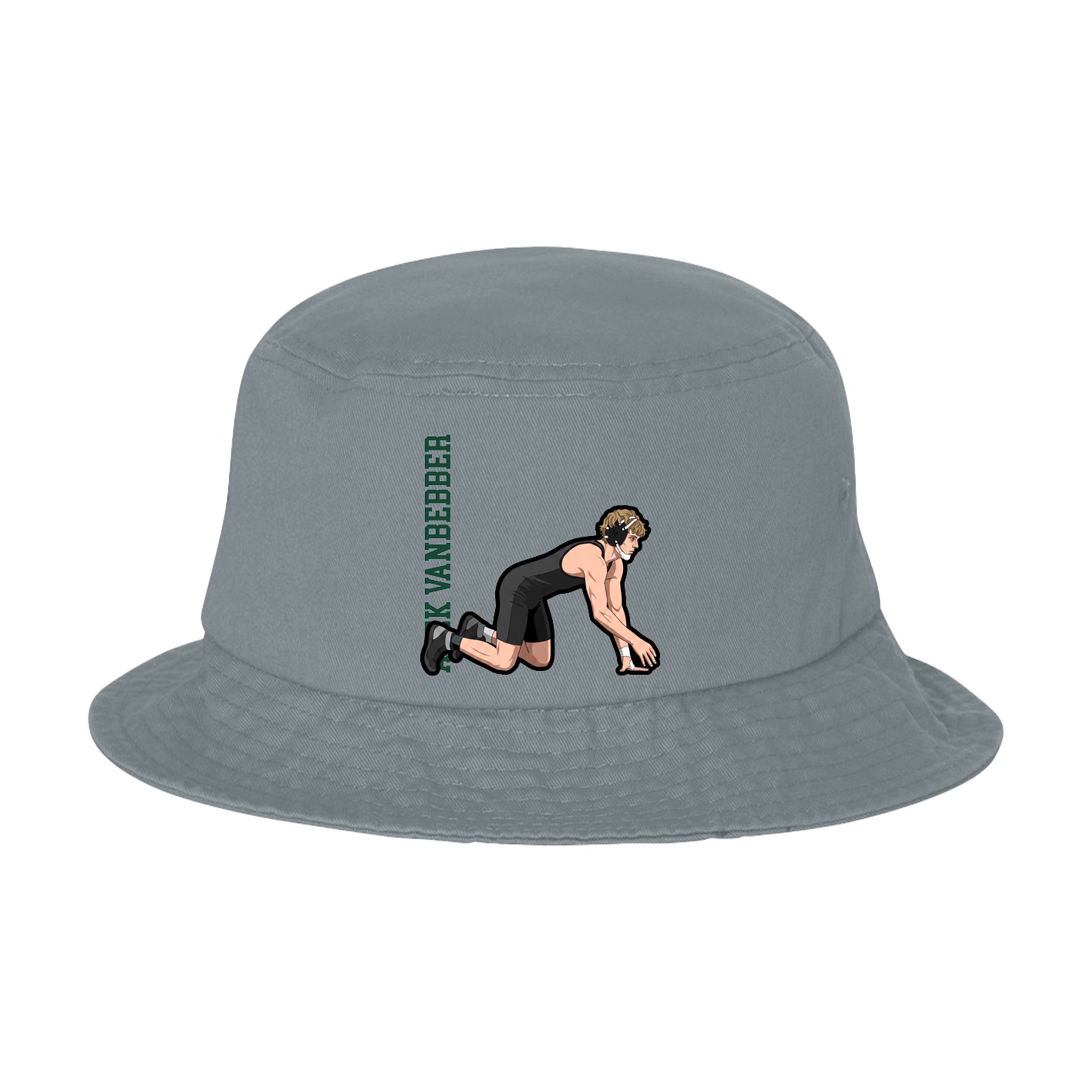 Bucket Cap — Name Vertical in Grey