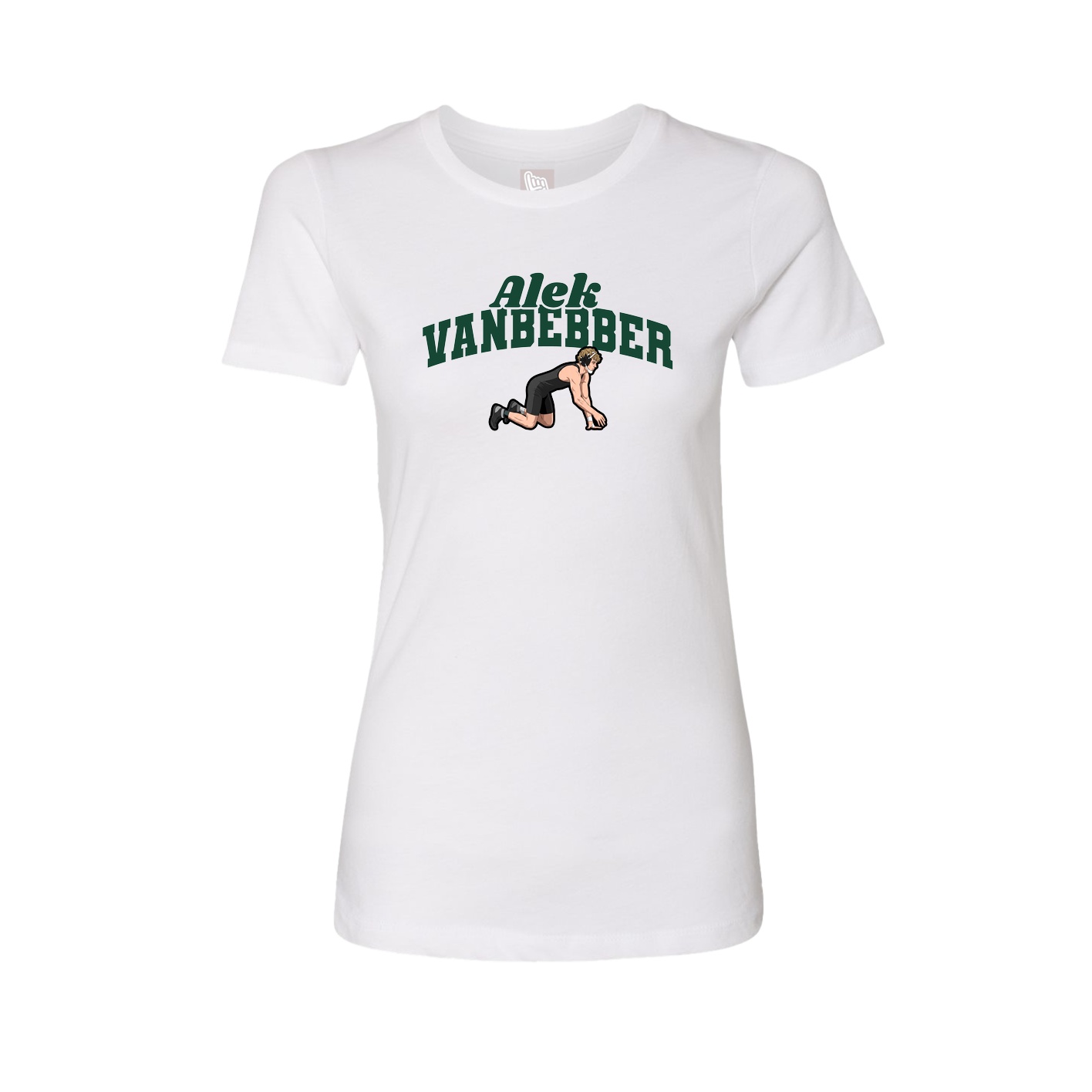 Fitted Women's Tee — Signature Arch in White